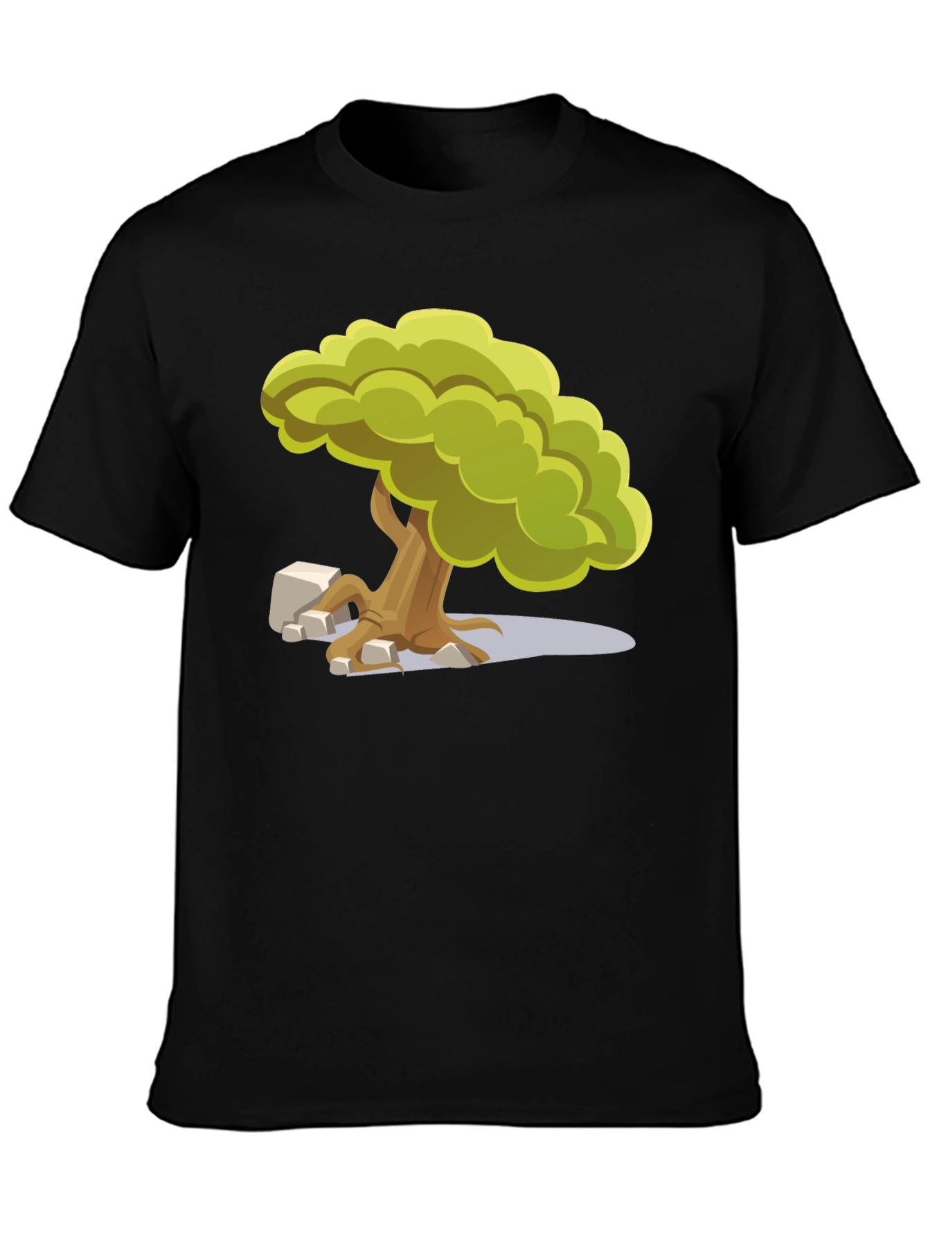 Cartoon Tree Graphic Tee - Unique Nature Design