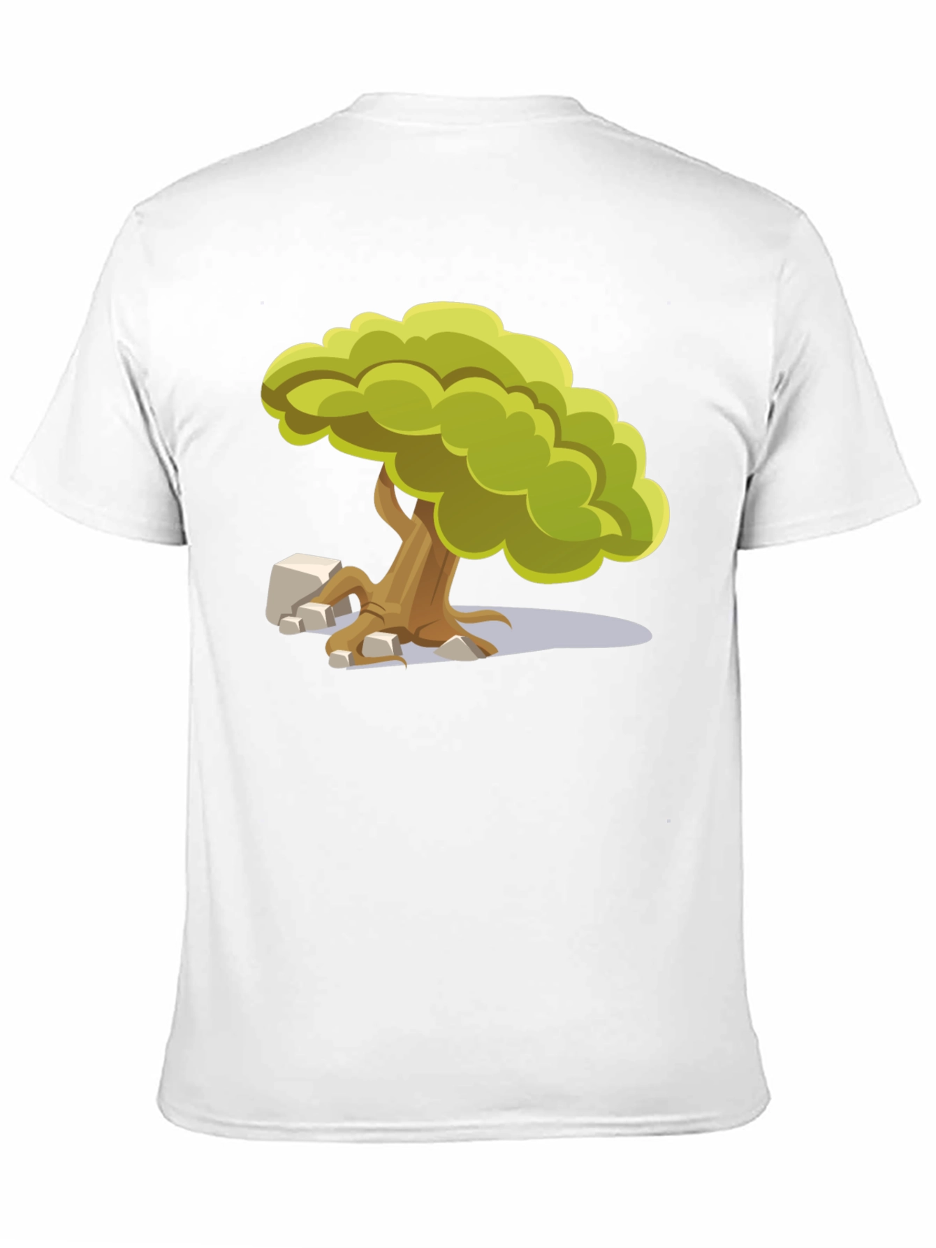Cartoon Tree Graphic Tee - Unique Nature Design