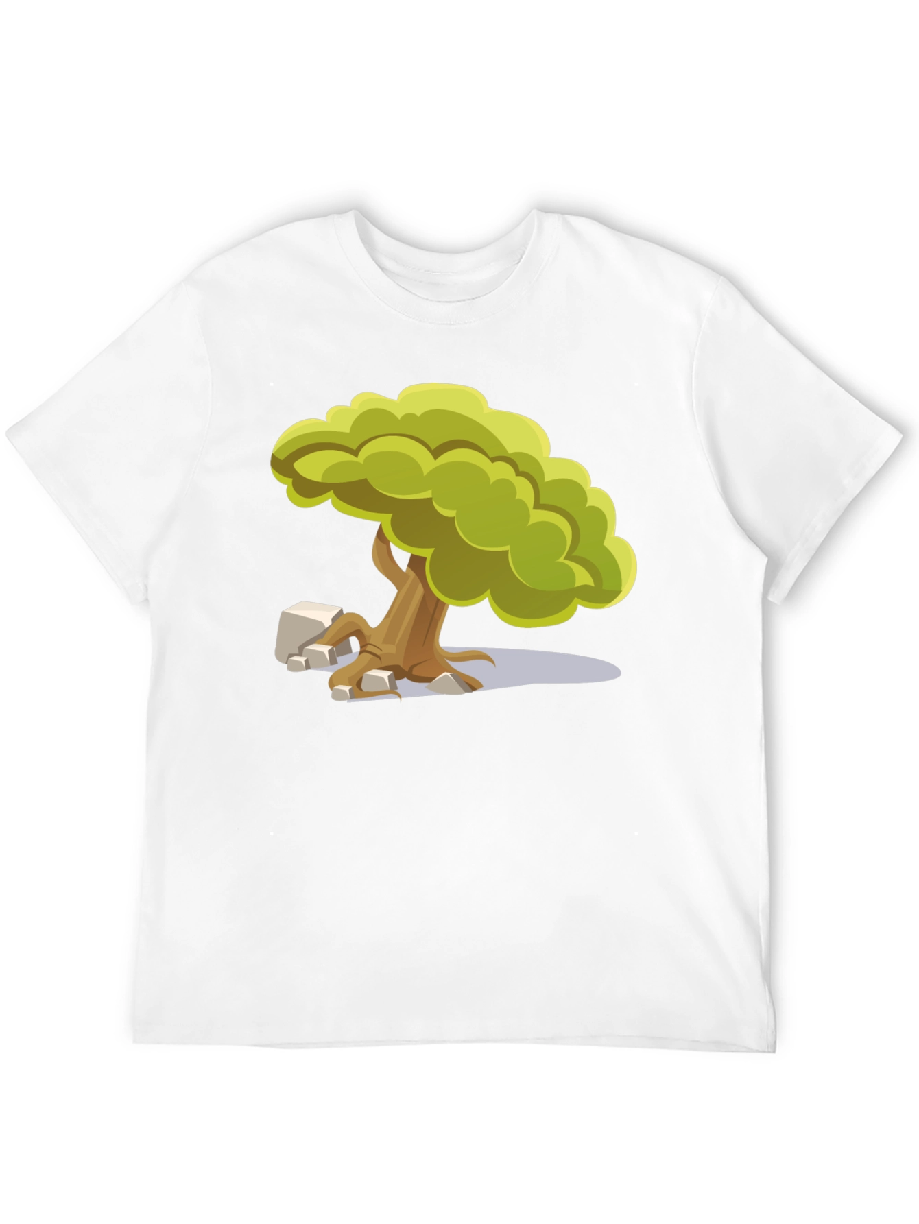 Cartoon Tree Graphic Tee - Unique Nature Design