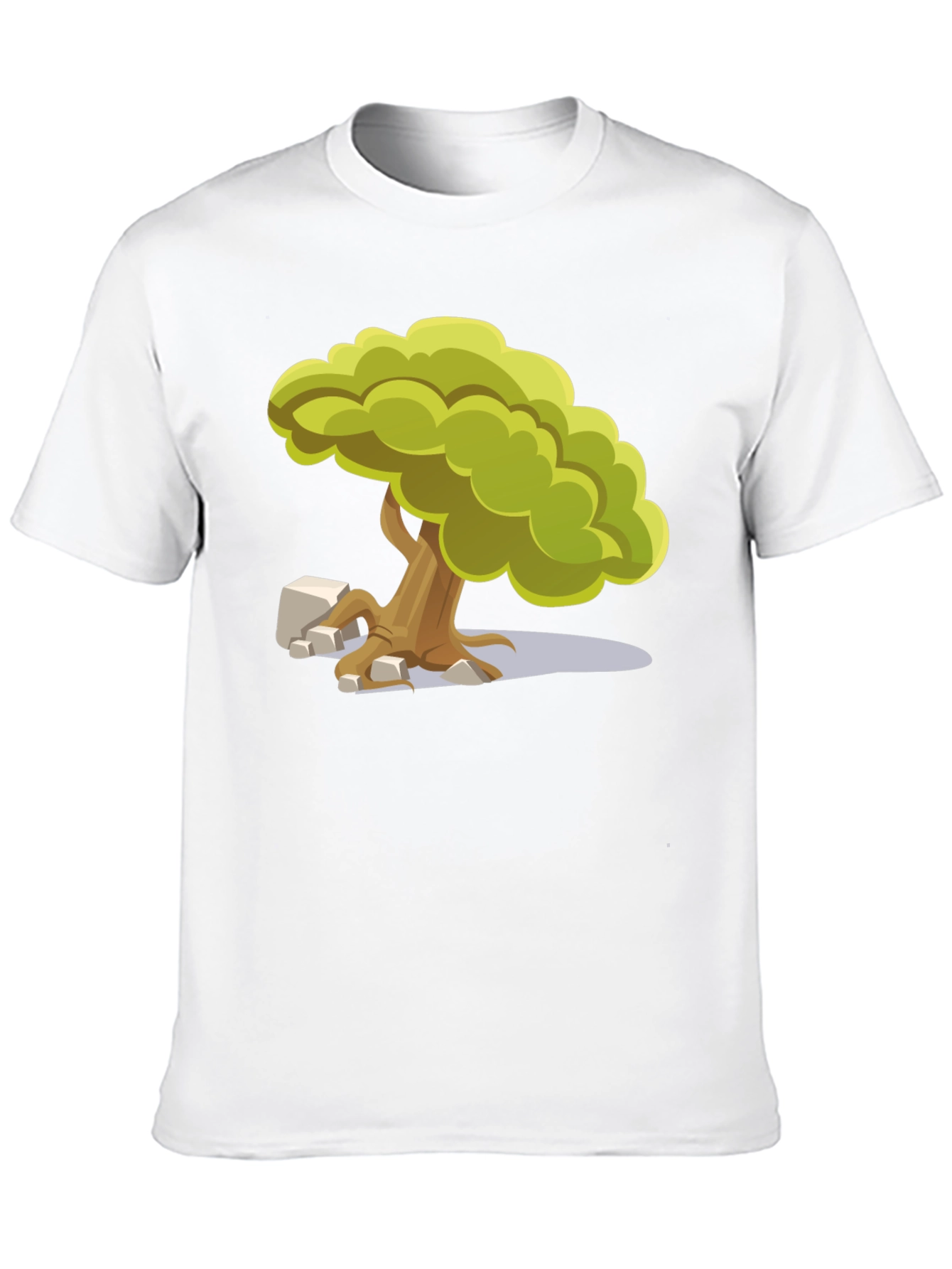Cartoon Tree Graphic Tee - Unique Nature Design