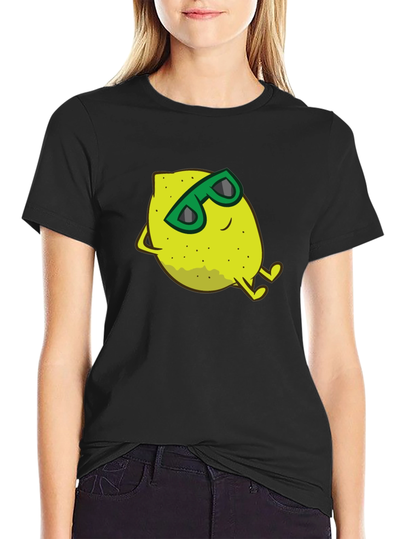 Cool Lemon Graphic Tee - Black Cotton T-Shirt