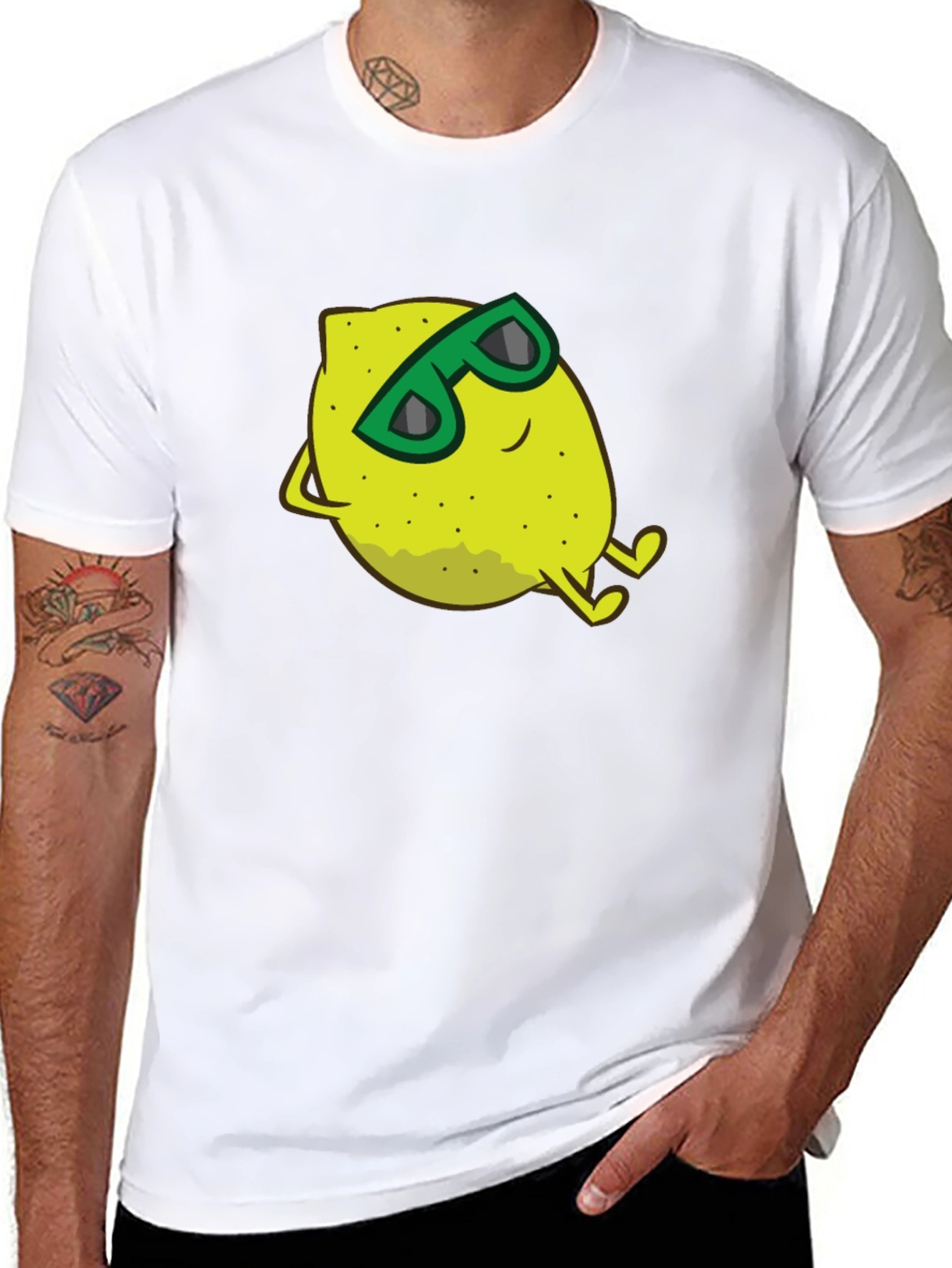 Cool Lemon Graphic Tee - Black Cotton T-Shirt