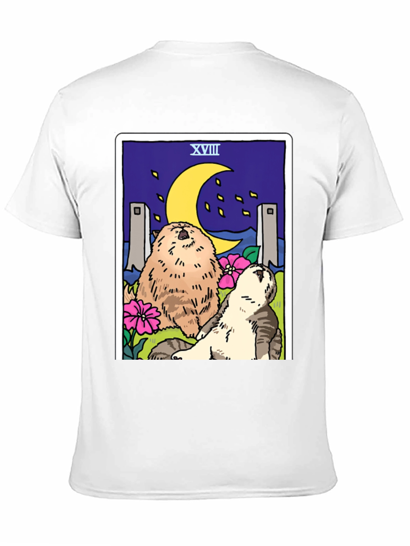 Moon Tarot Card Cats Graphic T-Shirt