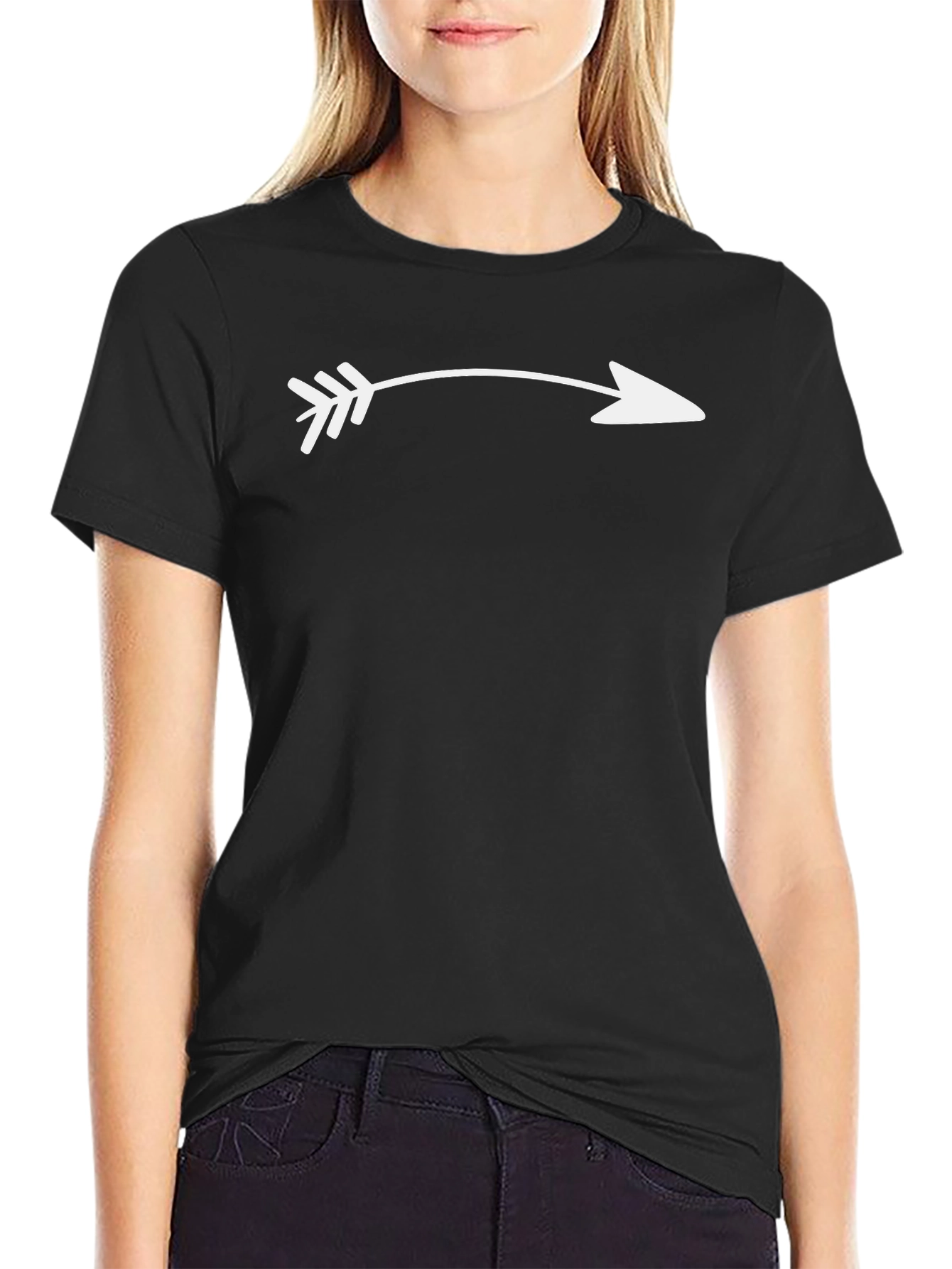 Arrow Graphic Tee - Black Casual Style