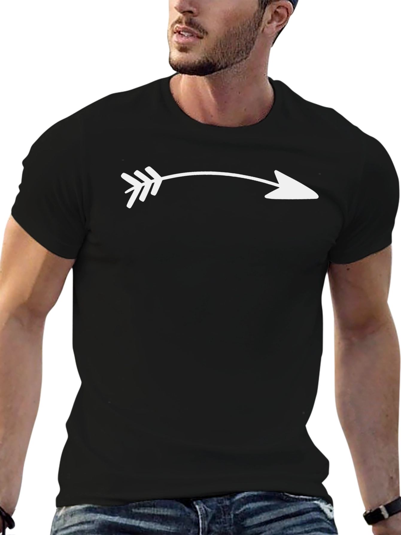 Arrow Graphic Tee - Black Casual Style