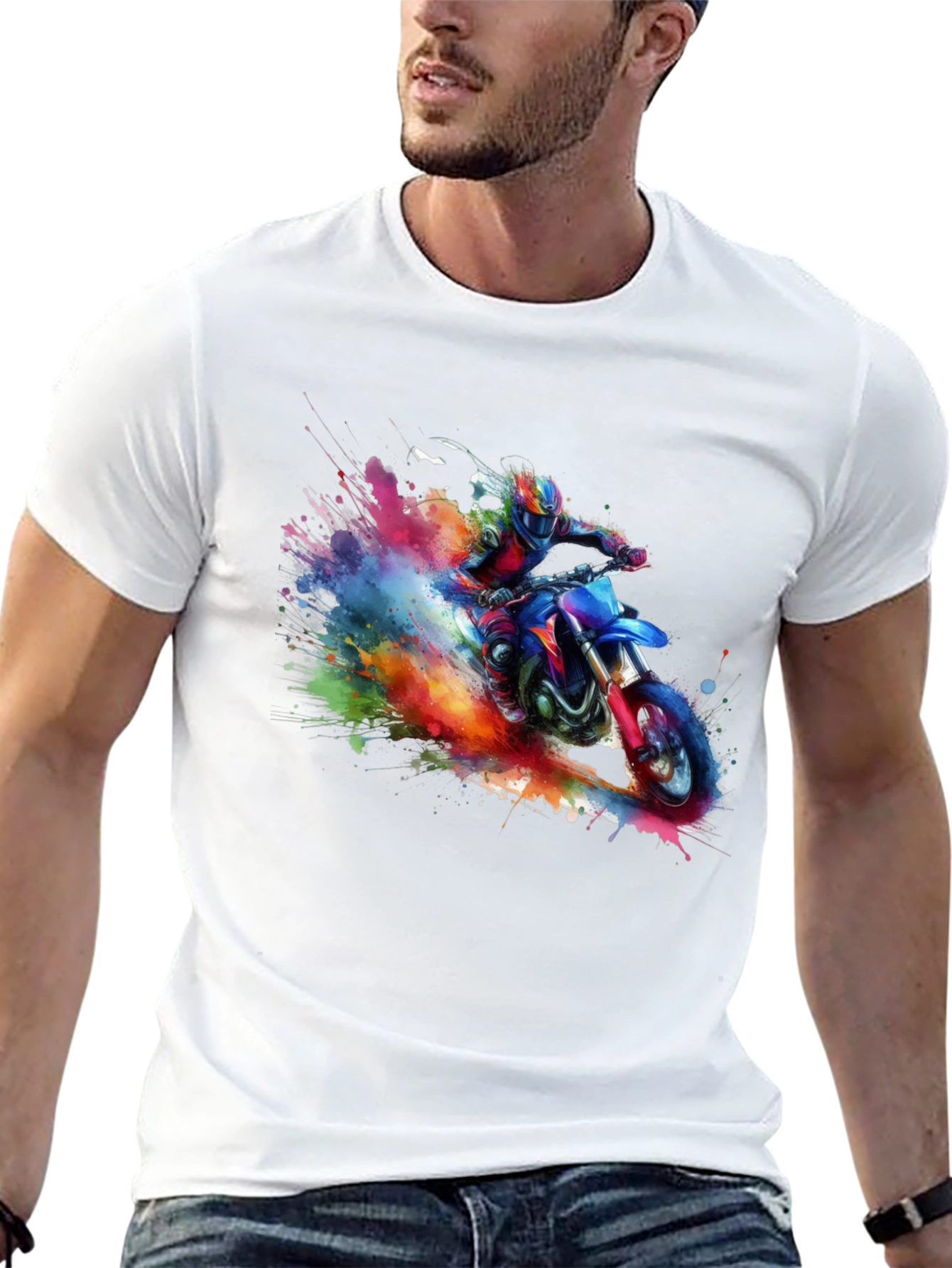Motorcross Paint Splash Graphic Tee