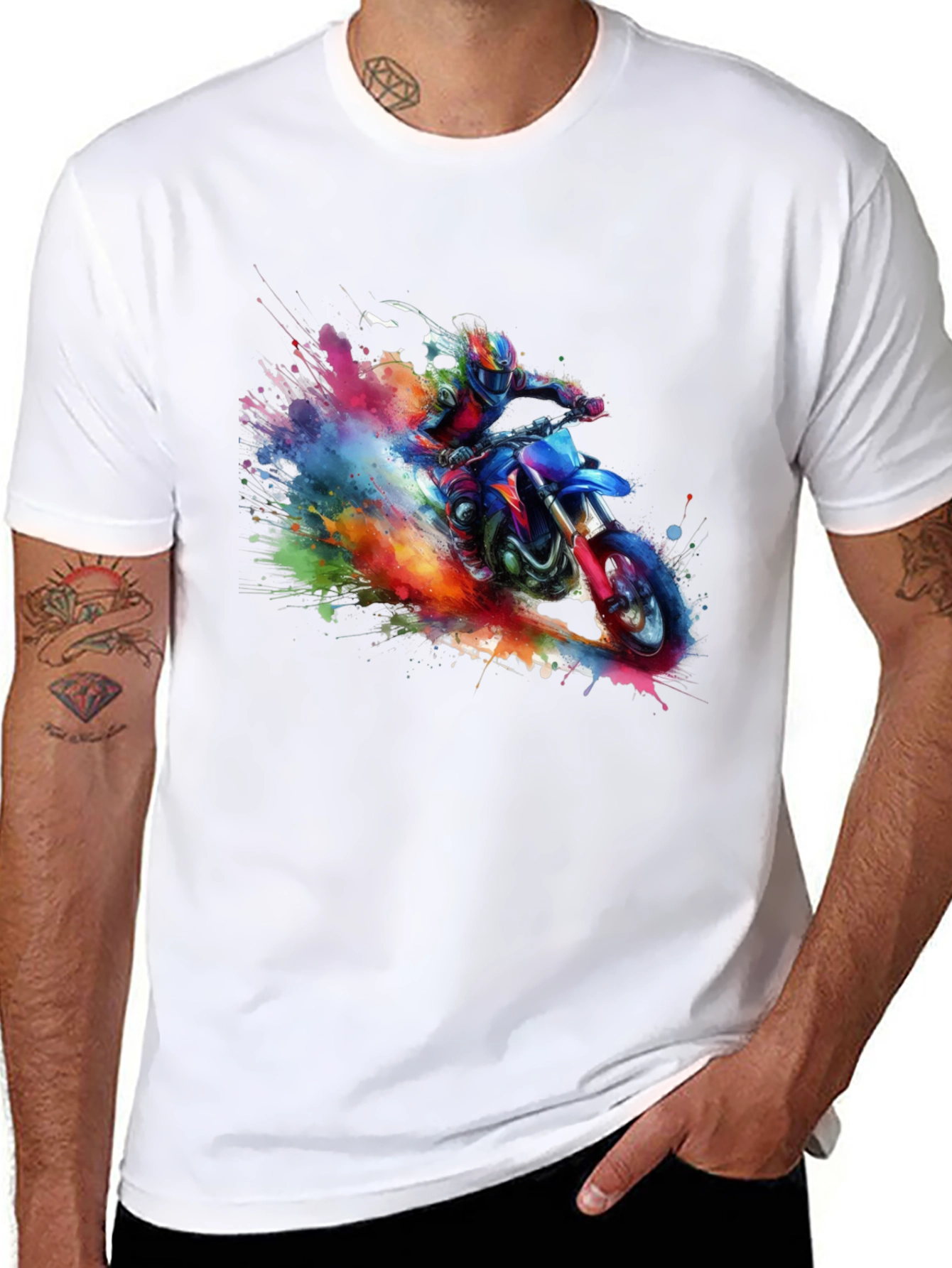 Motorcross Paint Splash Graphic Tee