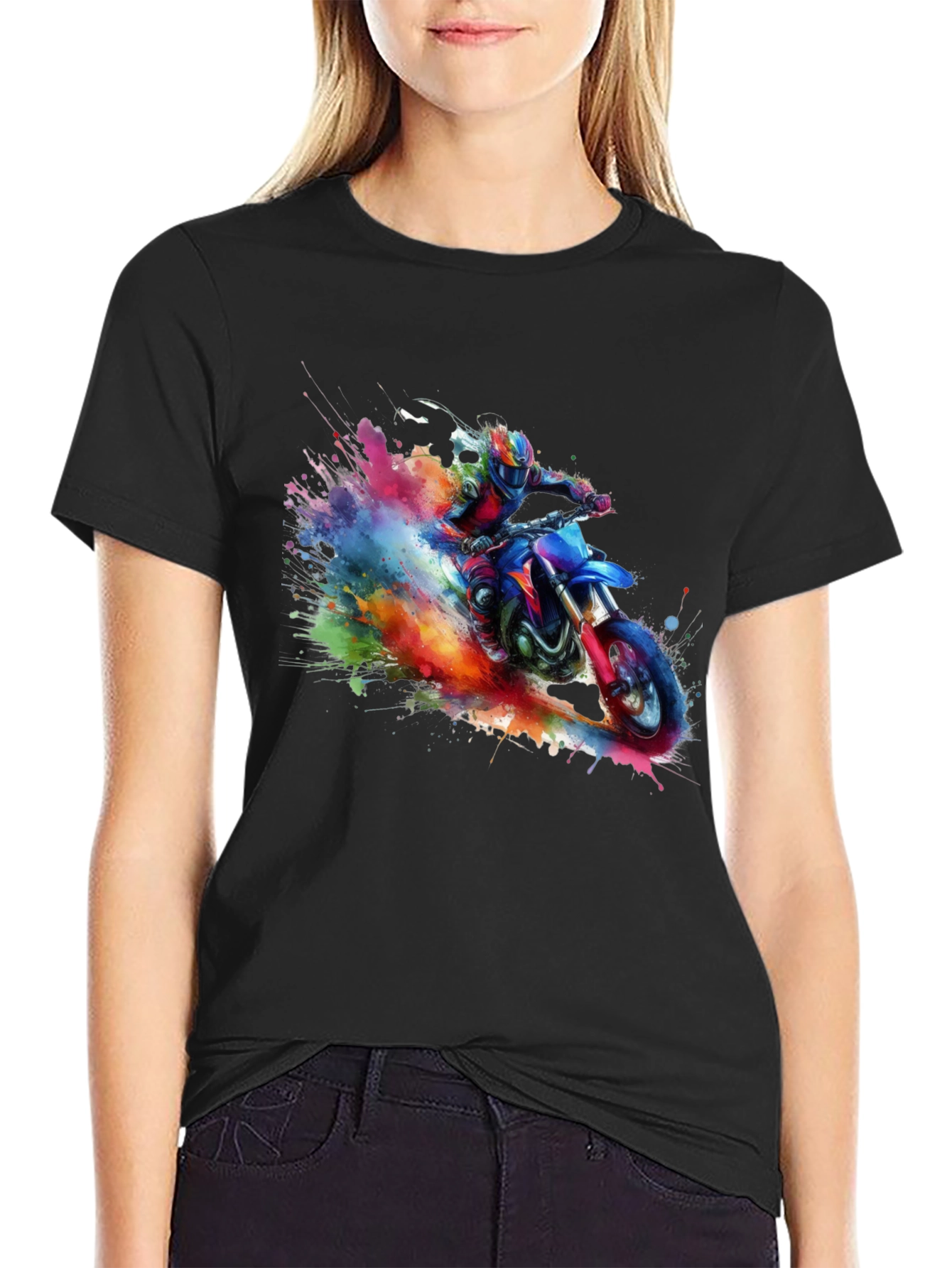 Motorcross Paint Splash Graphic Tee