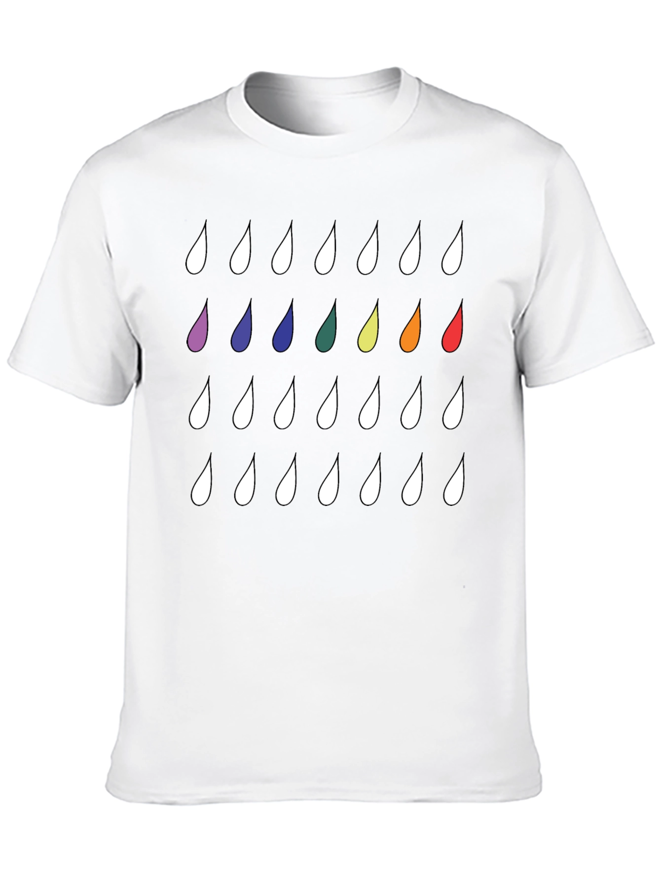Rainbow Drops Black T-Shirt - Modern Casual Style
