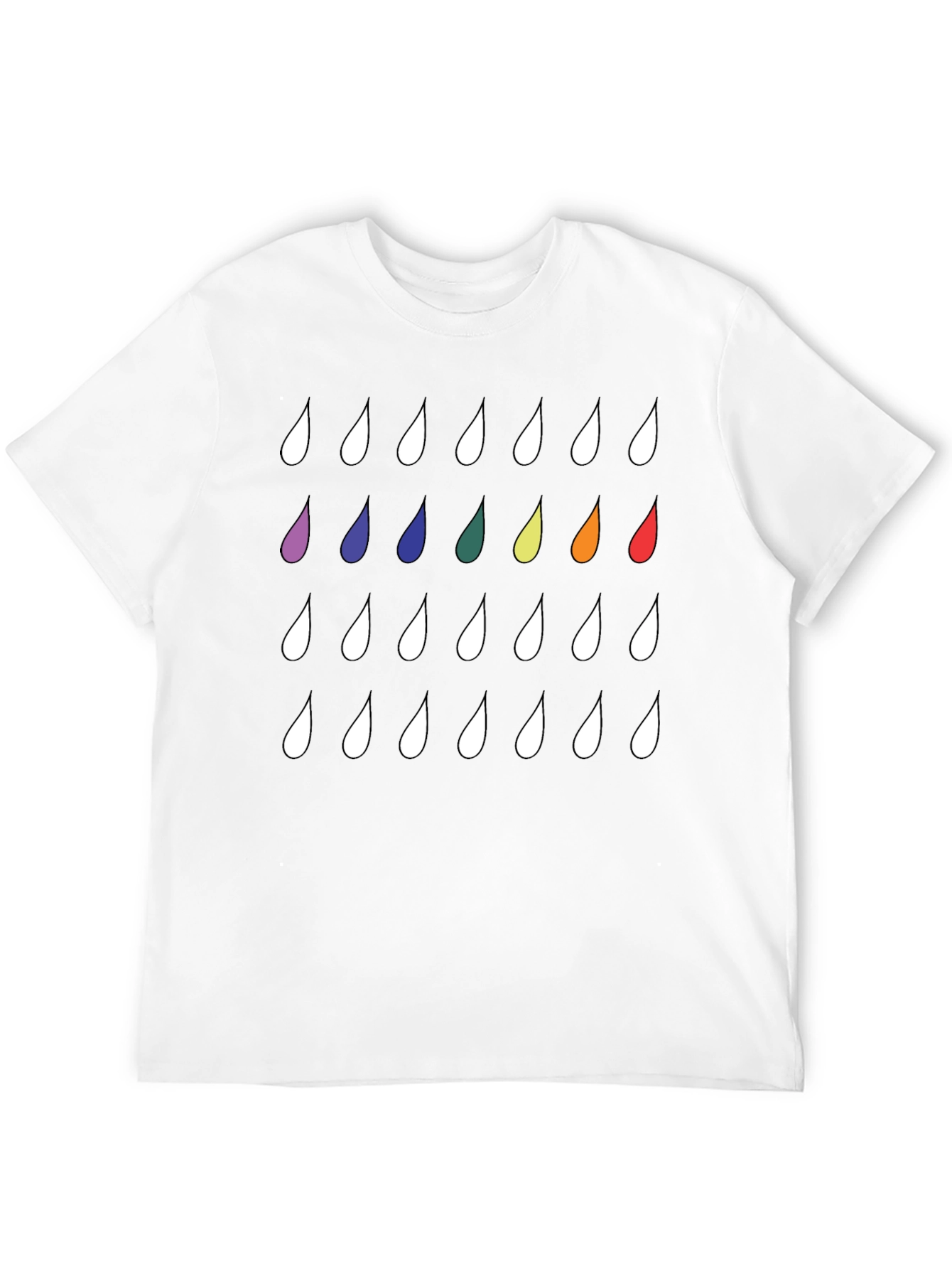 Rainbow Drops Black T-Shirt - Modern Casual Style