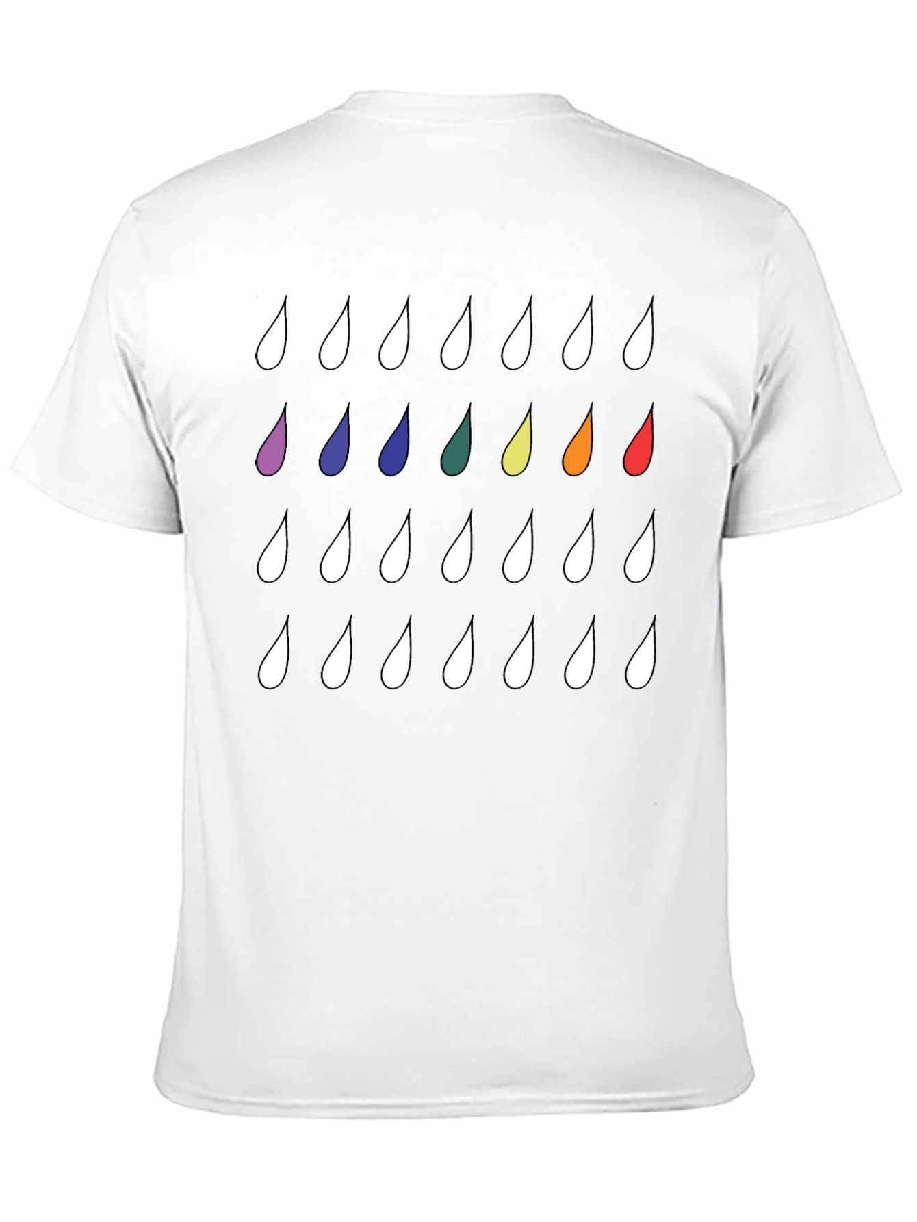 Rainbow Drops Black T-Shirt - Modern Casual Style