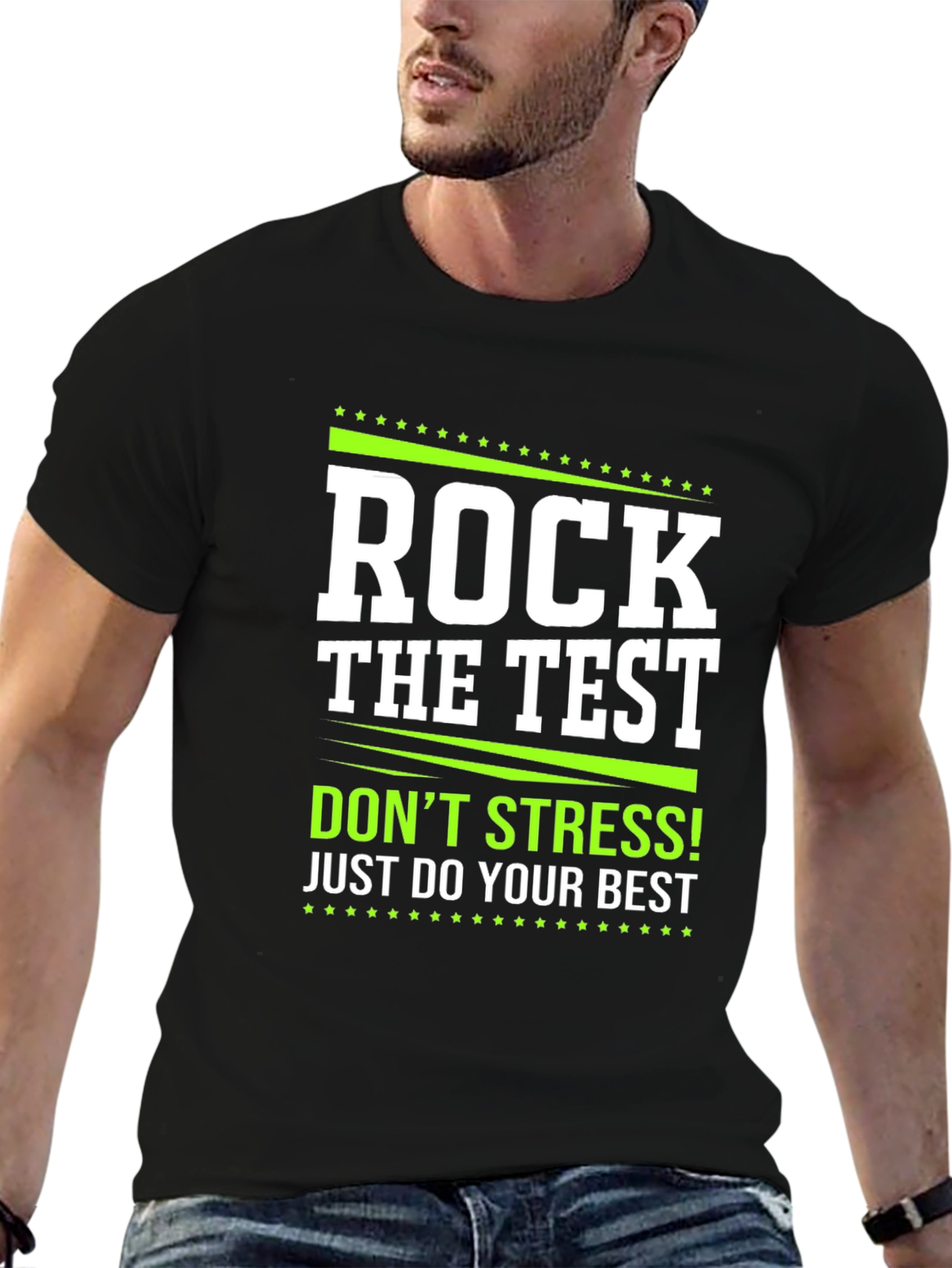 Rock the Test Graphic Tee - Dont Stress!