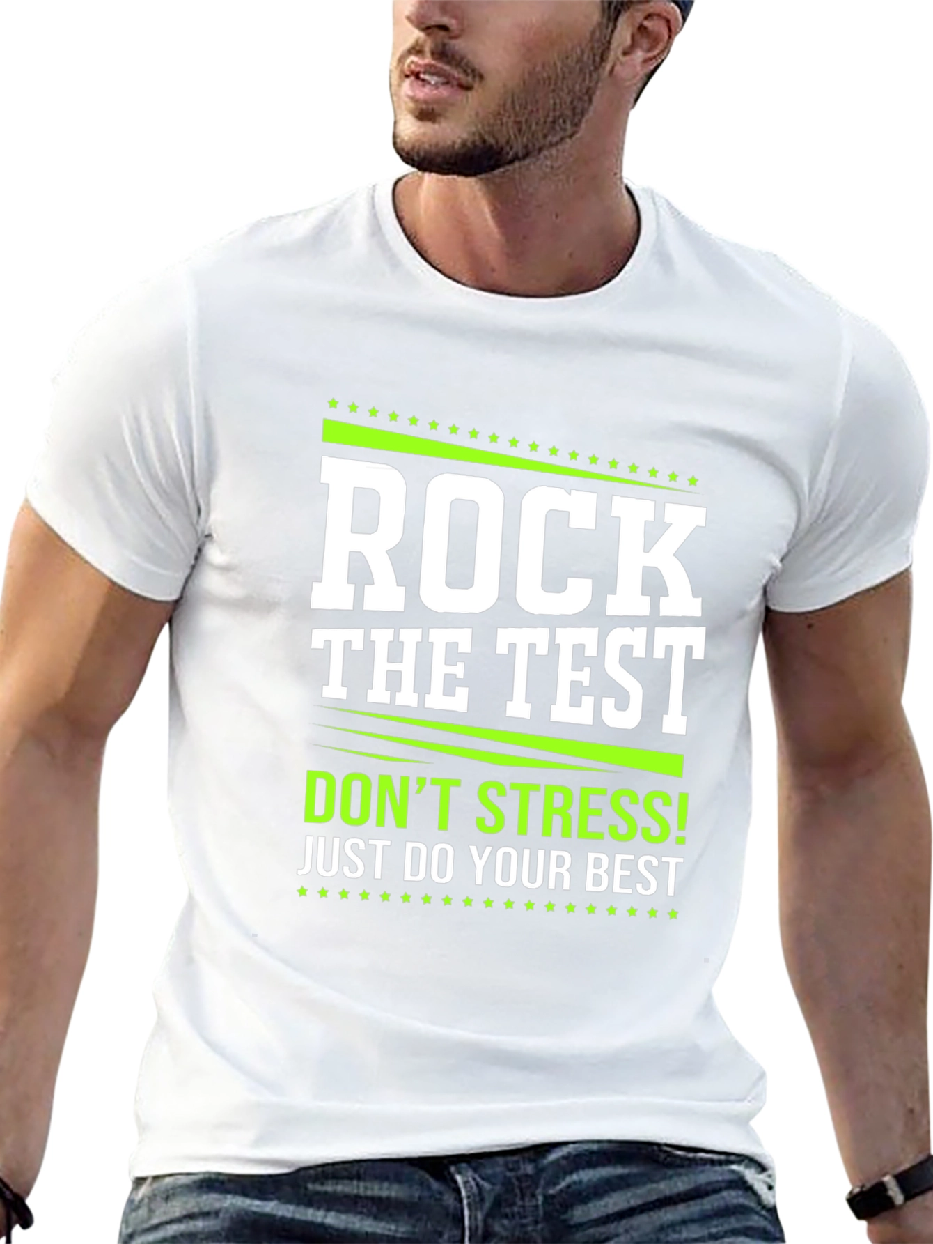 Rock the Test Graphic Tee - Dont Stress!