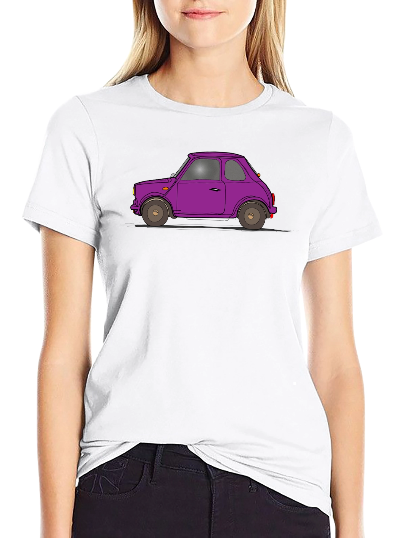Purple Car Graphic Tee - Classic Automotive Style