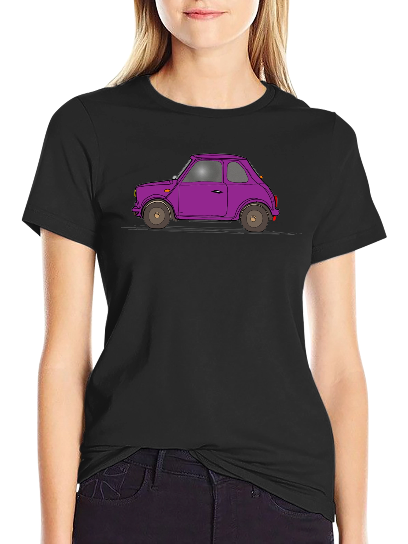Purple Car Graphic Tee - Classic Automotive Style