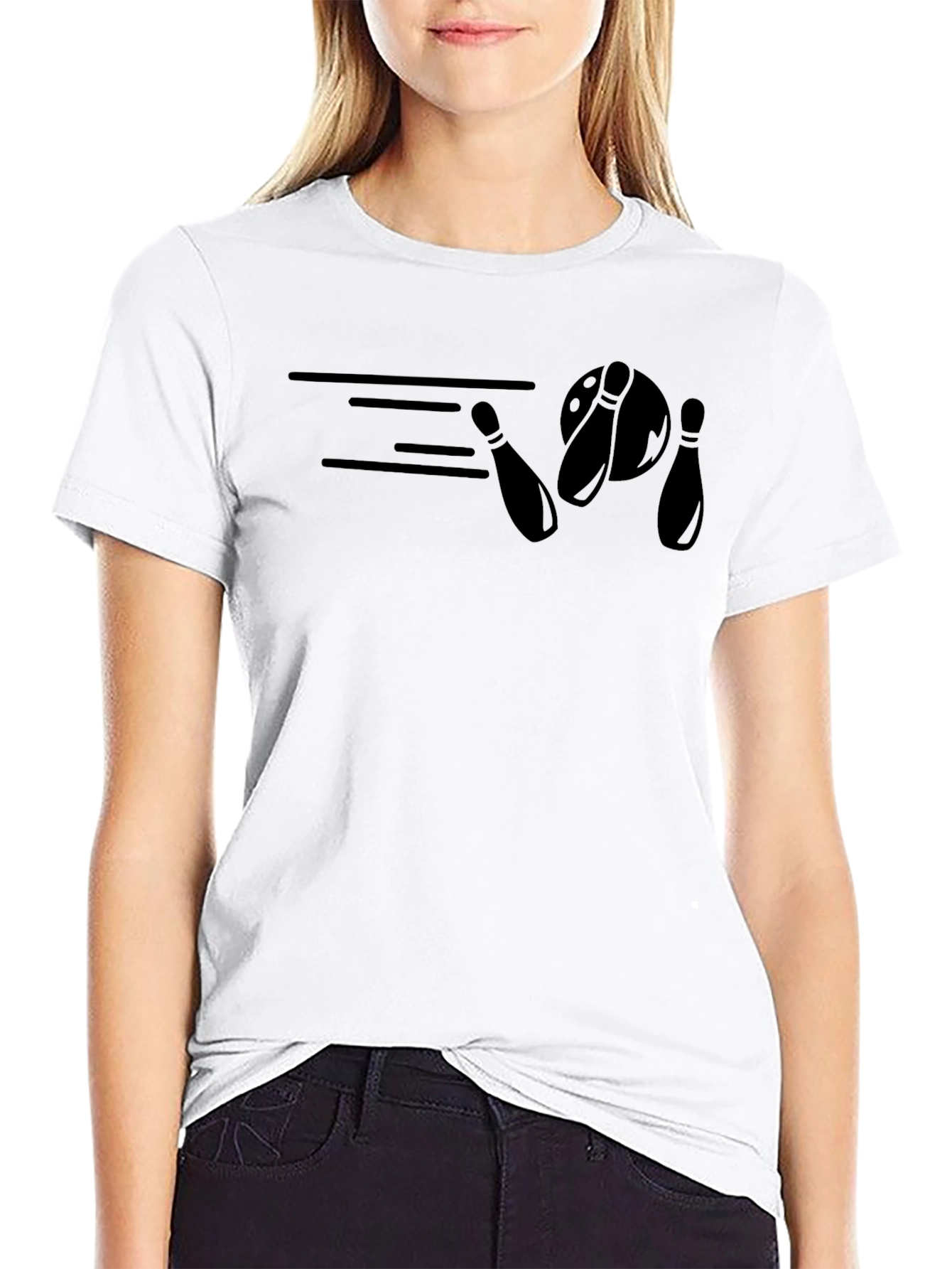Bowling Strike Graphic Tee - Classic Black