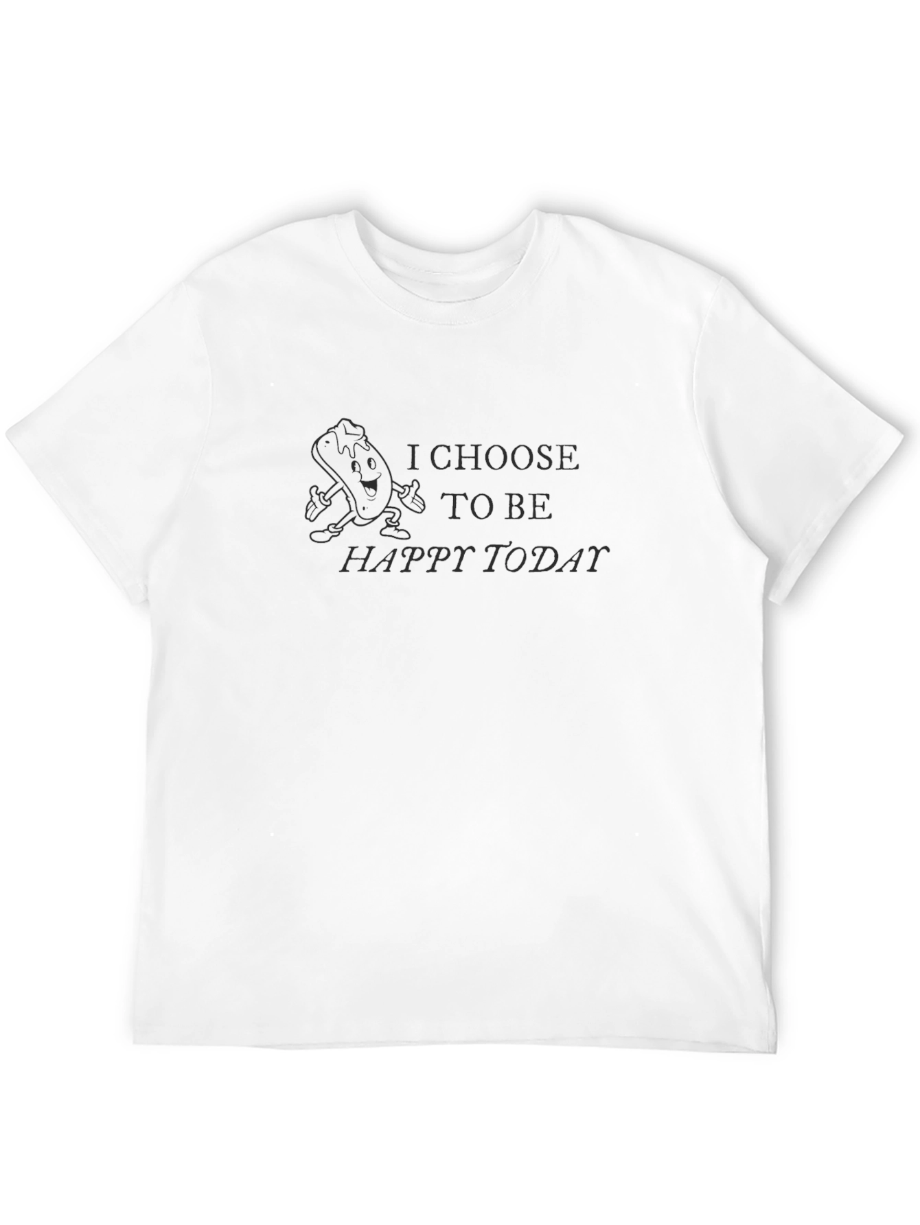 Choose Happy Today Black Graphic T-Shirt