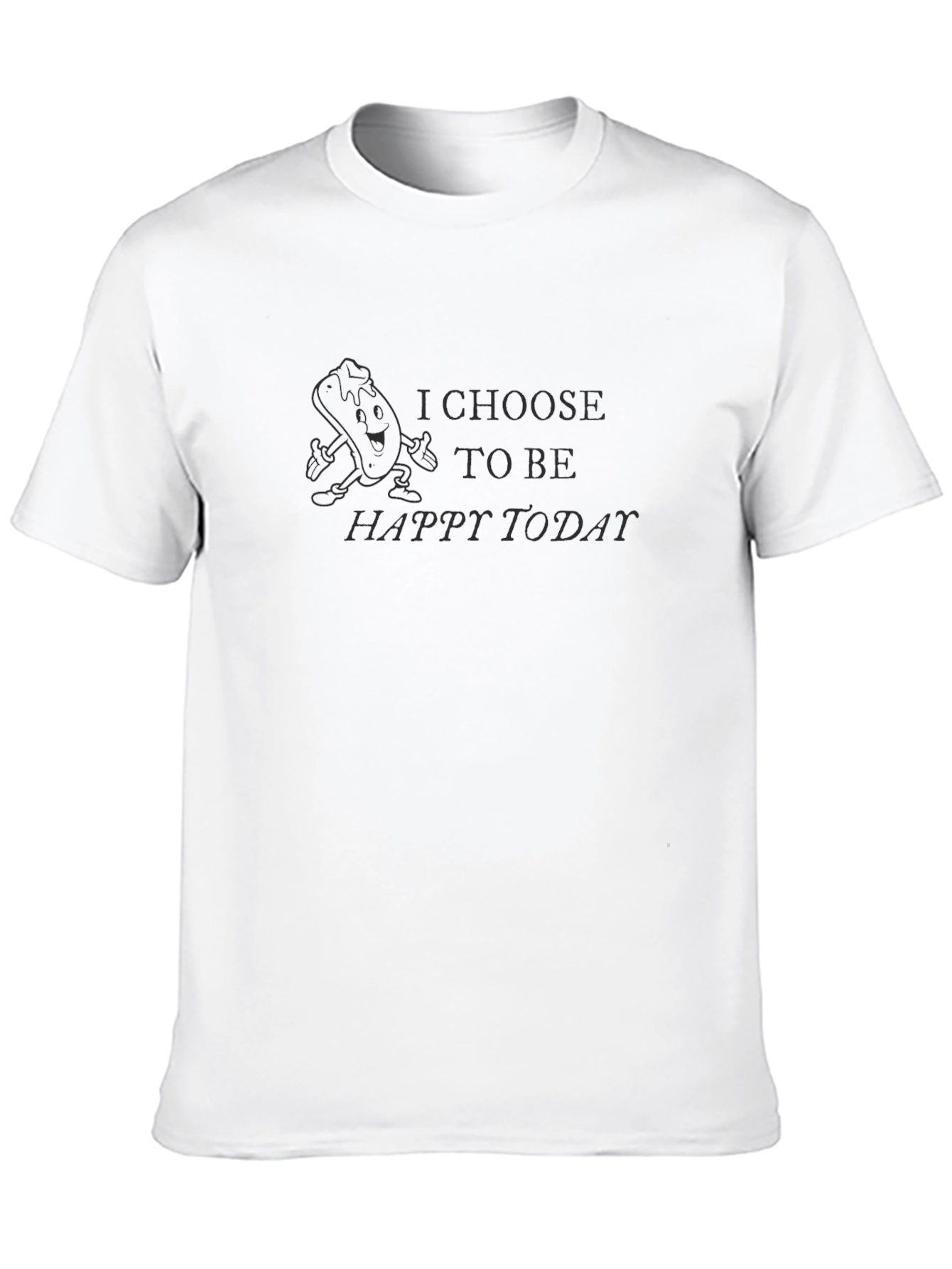 Choose Happy Today Black Graphic T-Shirt