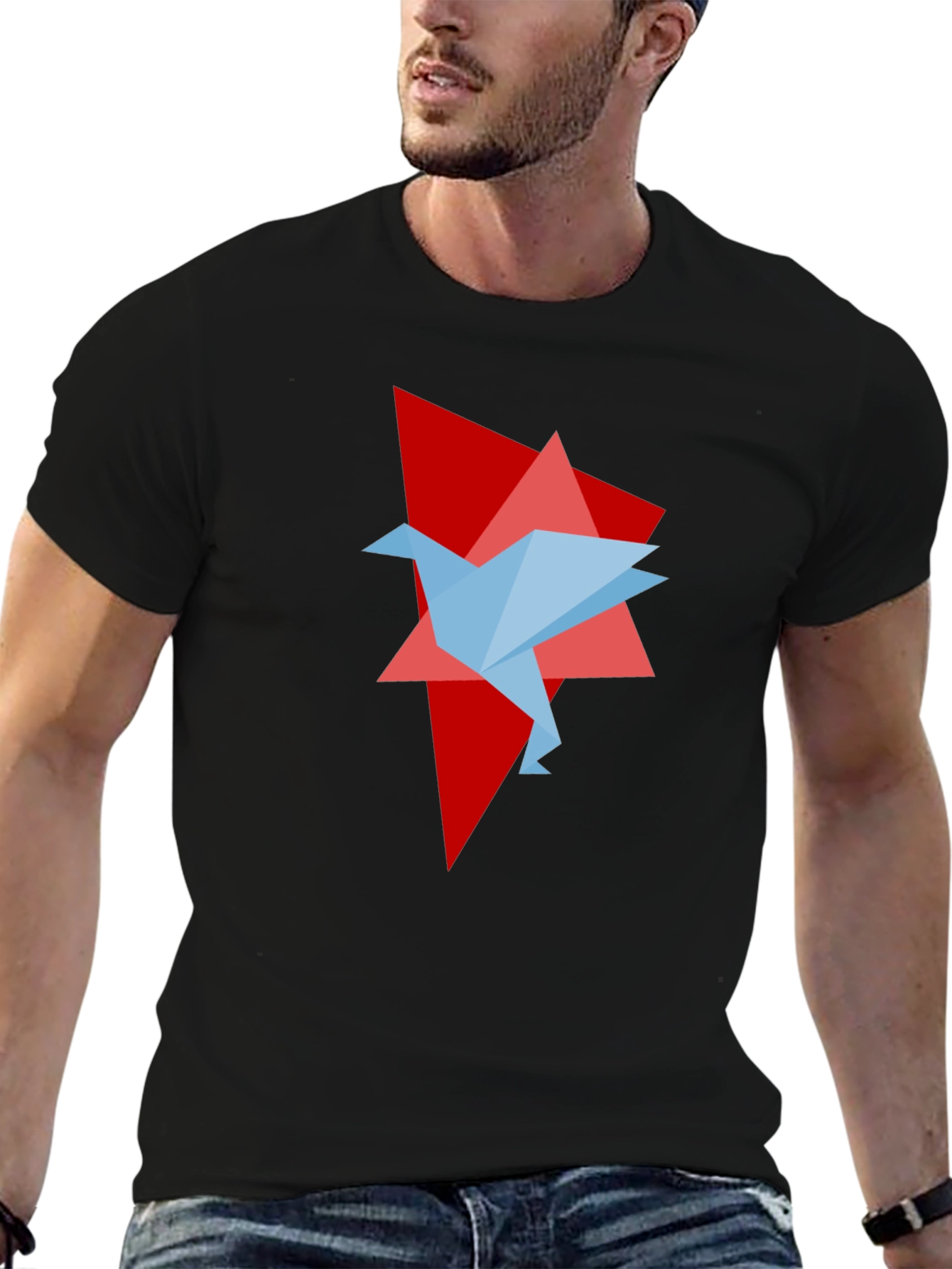 Origami Bird Graphic Tee - Unique Design