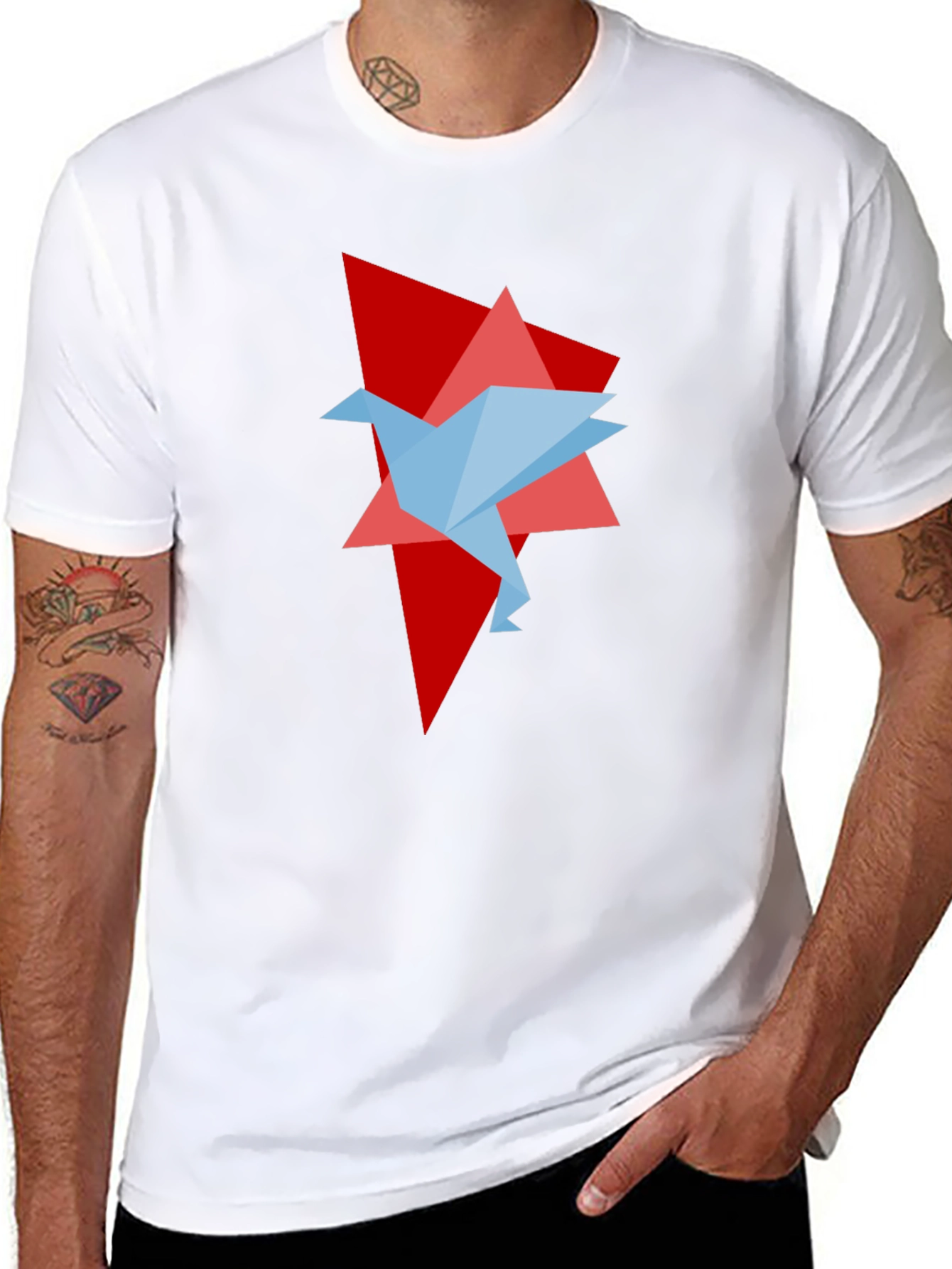 Origami Bird Graphic Tee - Unique Design