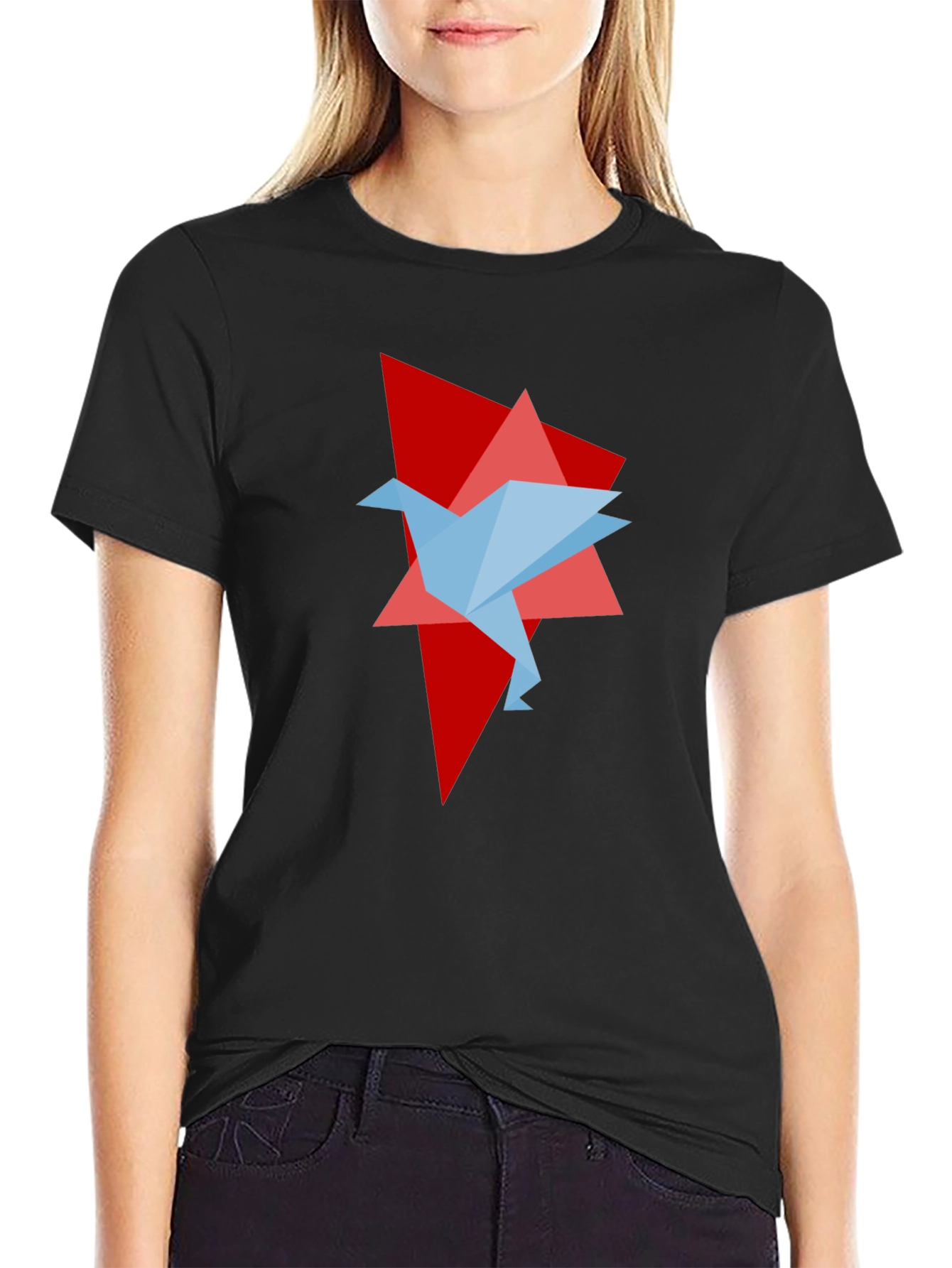 Origami Bird Graphic Tee - Unique Design