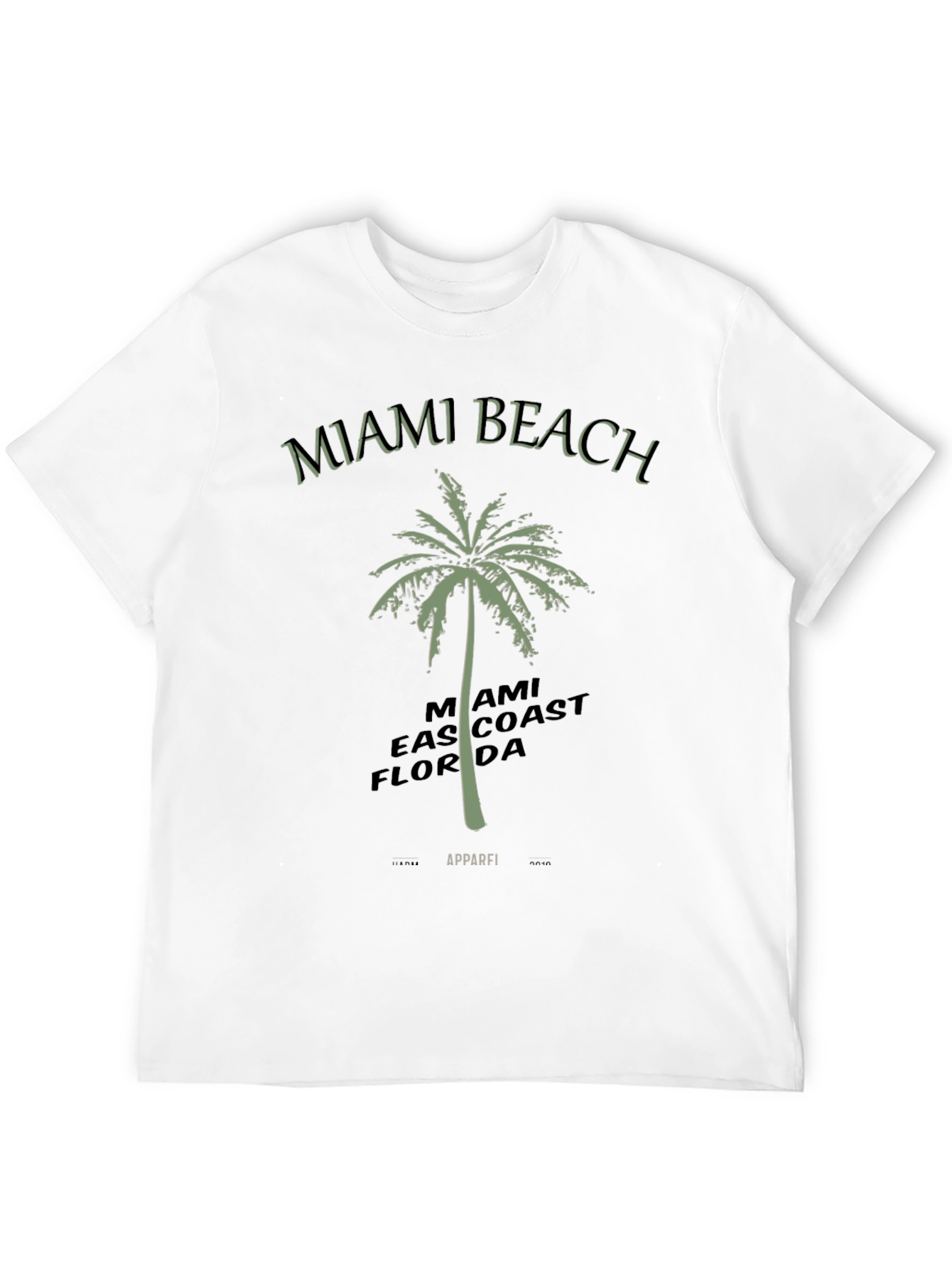 Miami Beach Palm Tree Mens T-Shirt