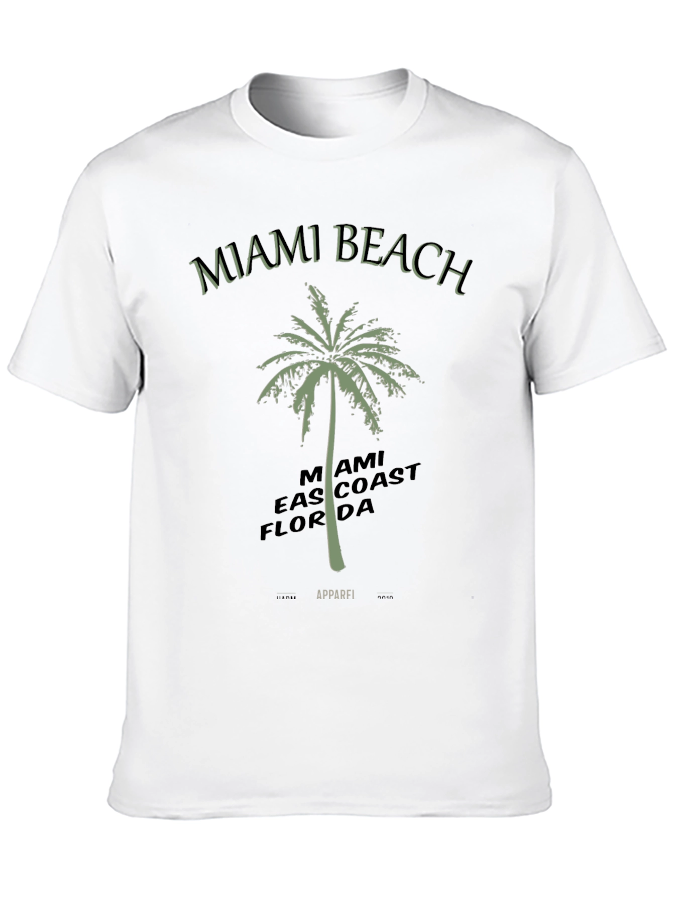 Miami Beach Palm Tree Mens T-Shirt