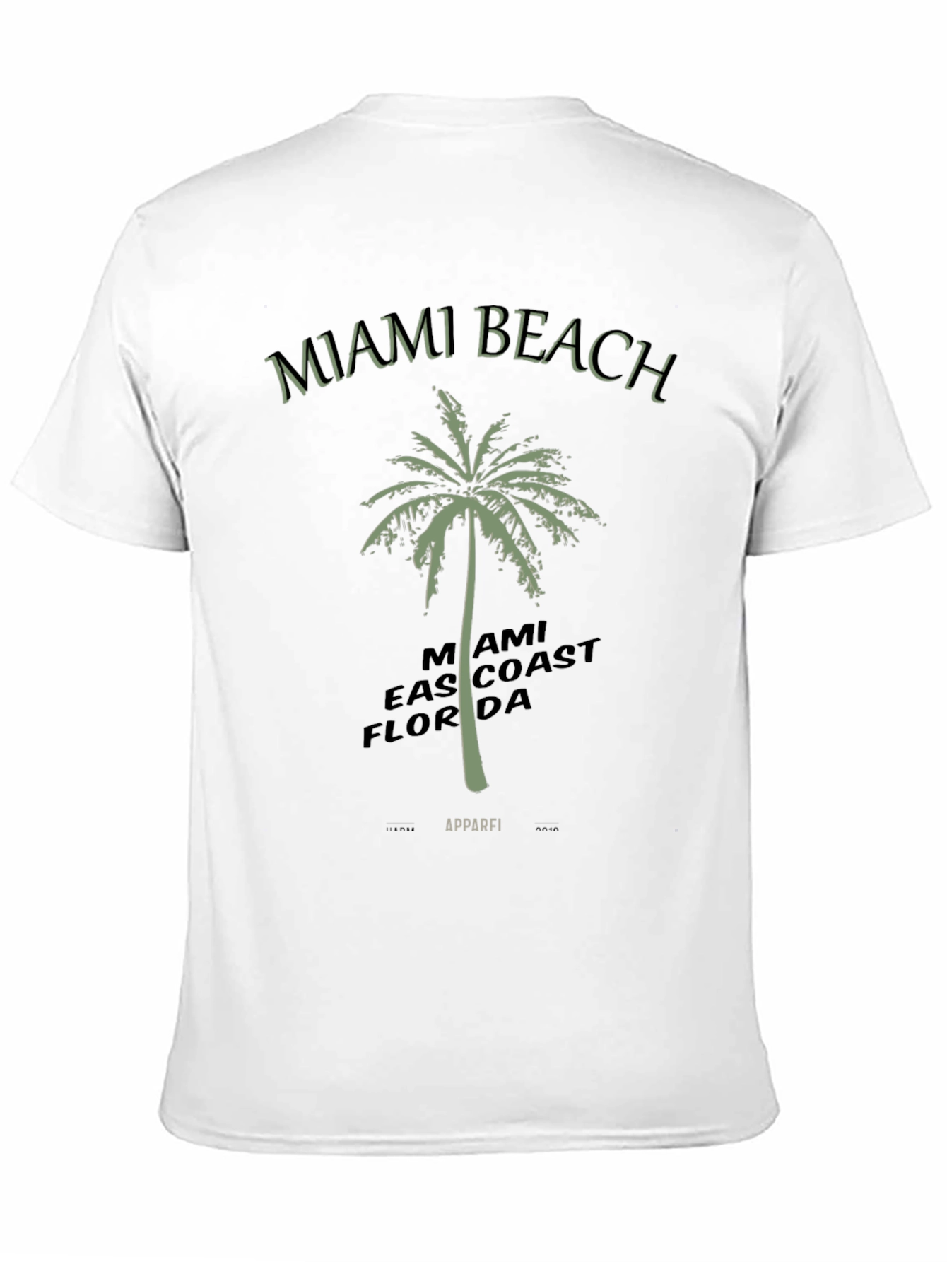 Miami Beach Palm Tree Mens T-Shirt
