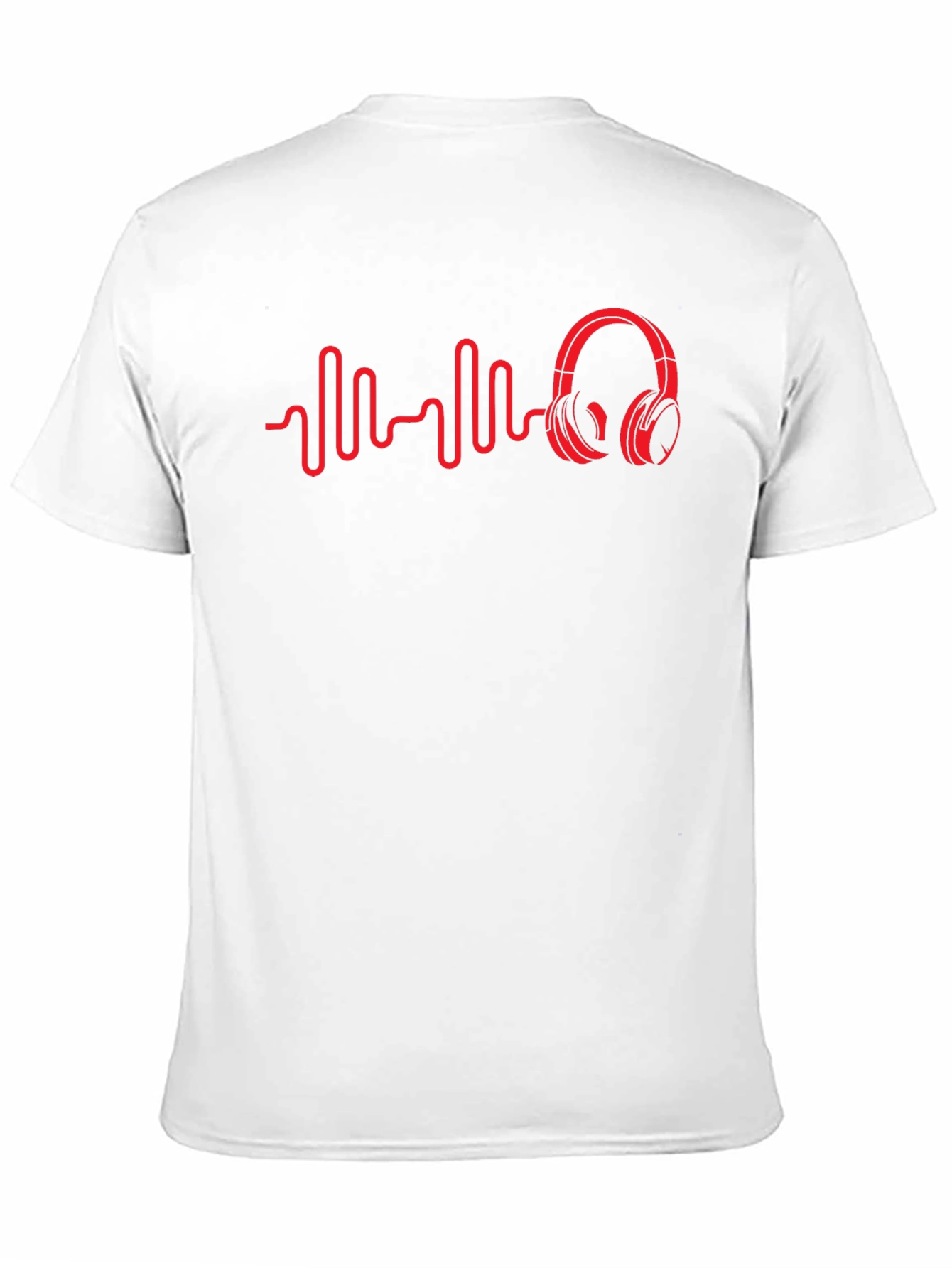 Red Beats Headphones on Black Tee