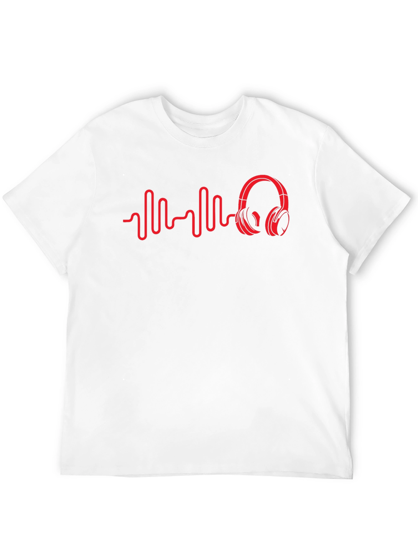 Red Beats Headphones on Black Tee