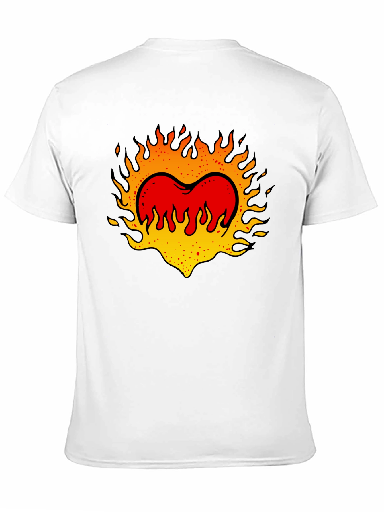 Flaming Heart Graphic Tee - Cool Casual Style