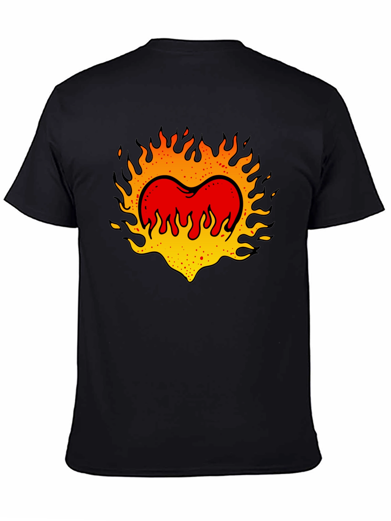 Flaming Heart Graphic Tee - Cool Casual Style