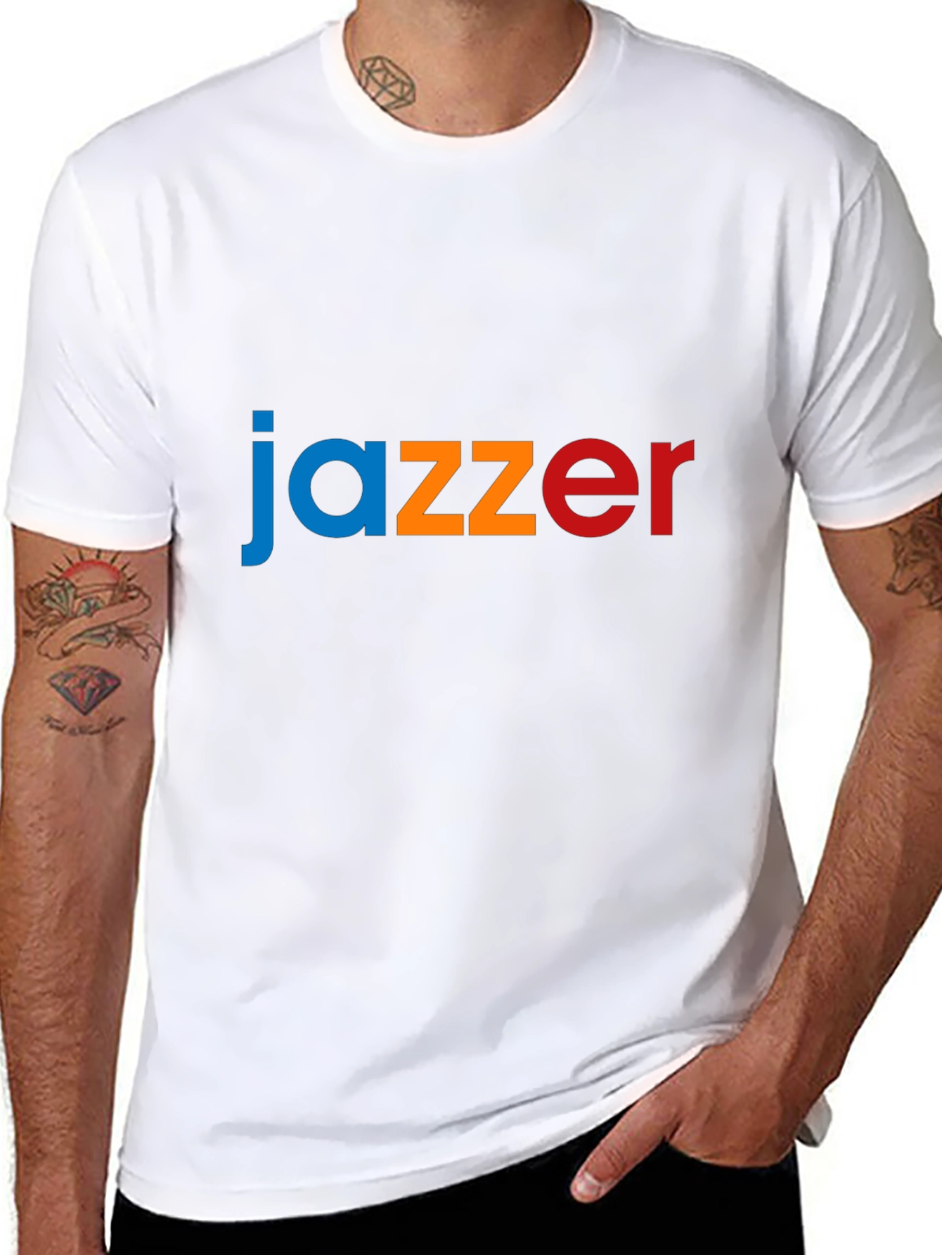 Jazzer T-Shirt - Blue Orange Red Graphic Tee