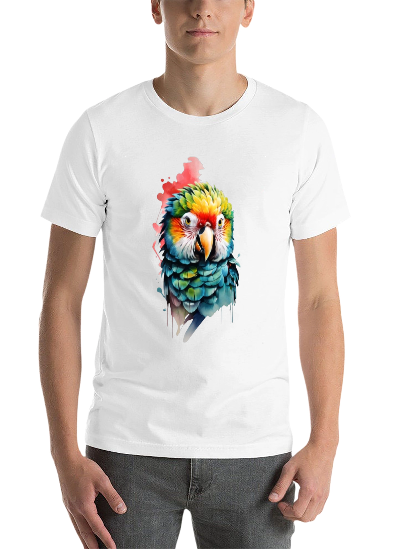Parrot Graphic Print Black T-Shirt