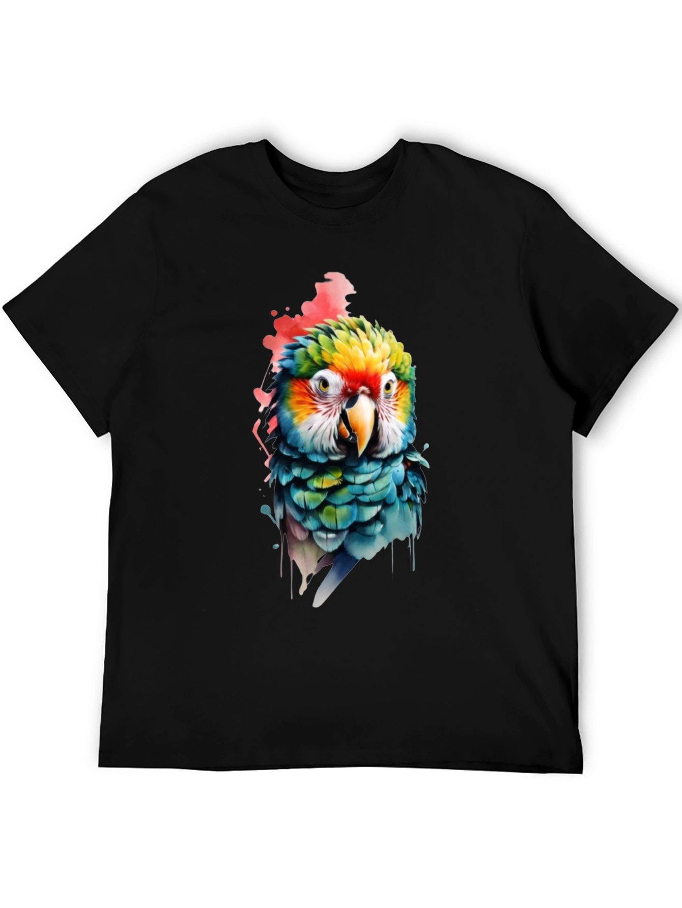 Parrot Graphic Print Black T-Shirt