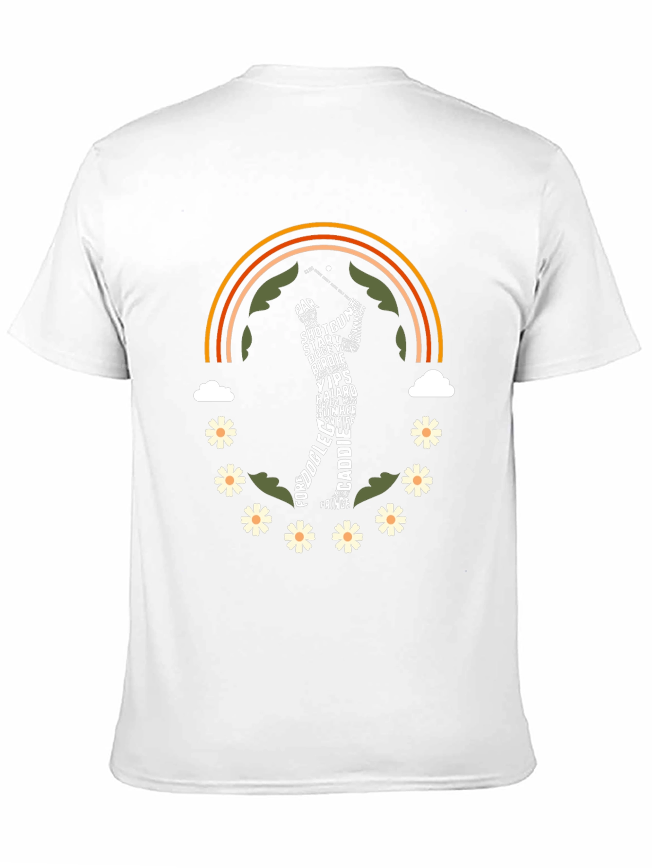 Golf Word Art Rainbow Graphic Tee