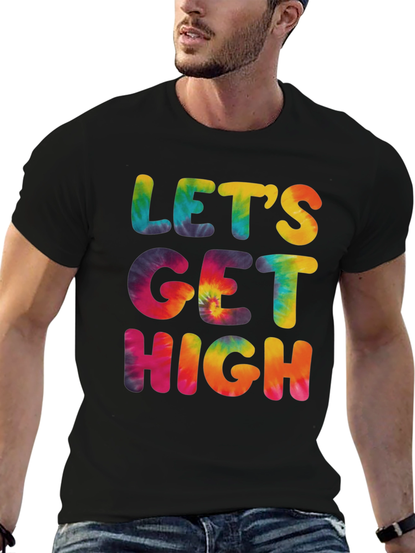Lets Get High Tie-Dye Graphic Tee