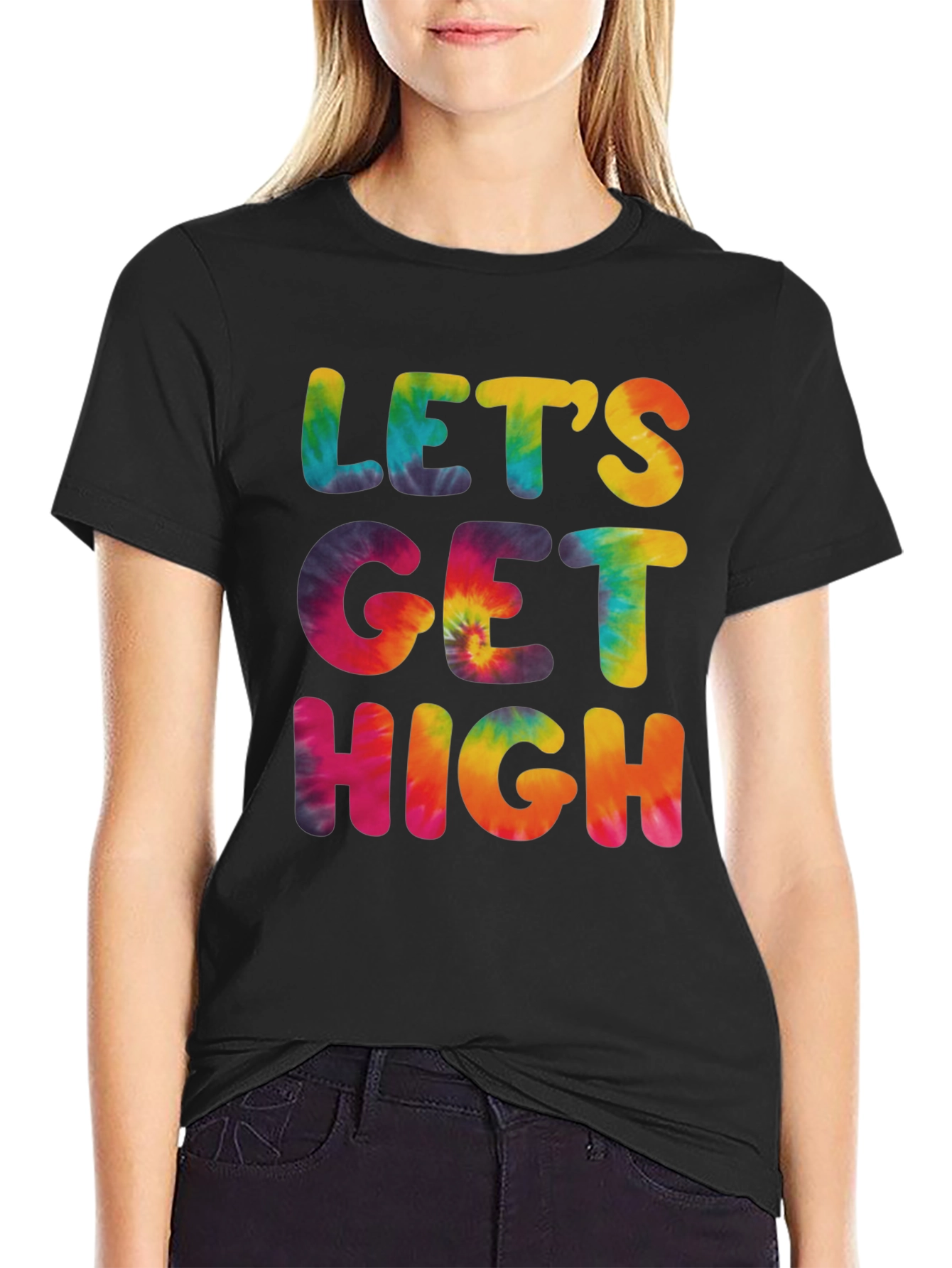 Lets Get High Tie-Dye Graphic Tee
