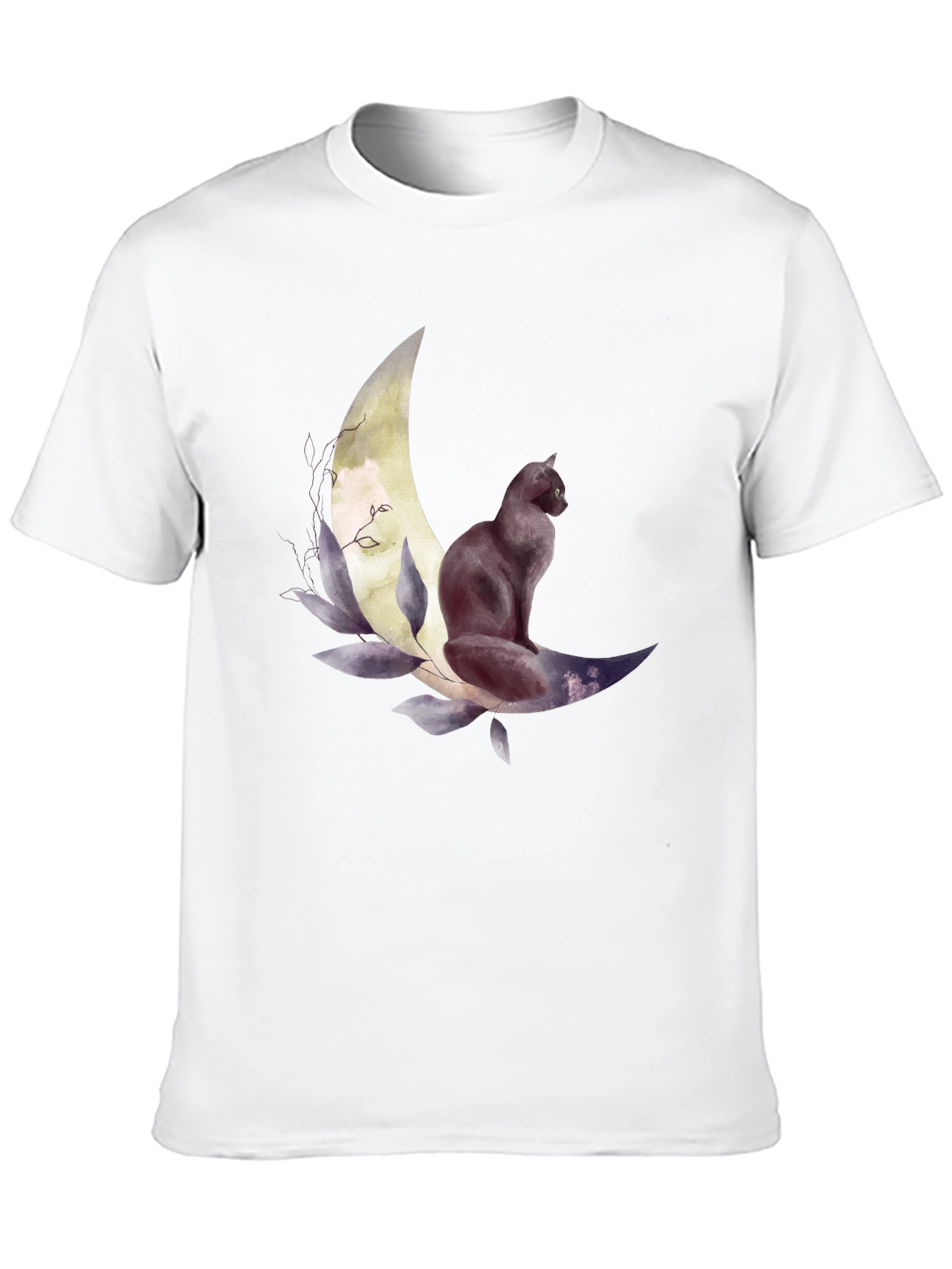 Black Cat Moon Graphic Tee - Stylish Unisex T-Shirt