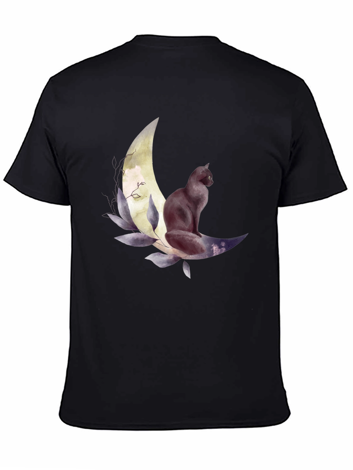 Black Cat Moon Graphic Tee - Stylish Unisex T-Shirt