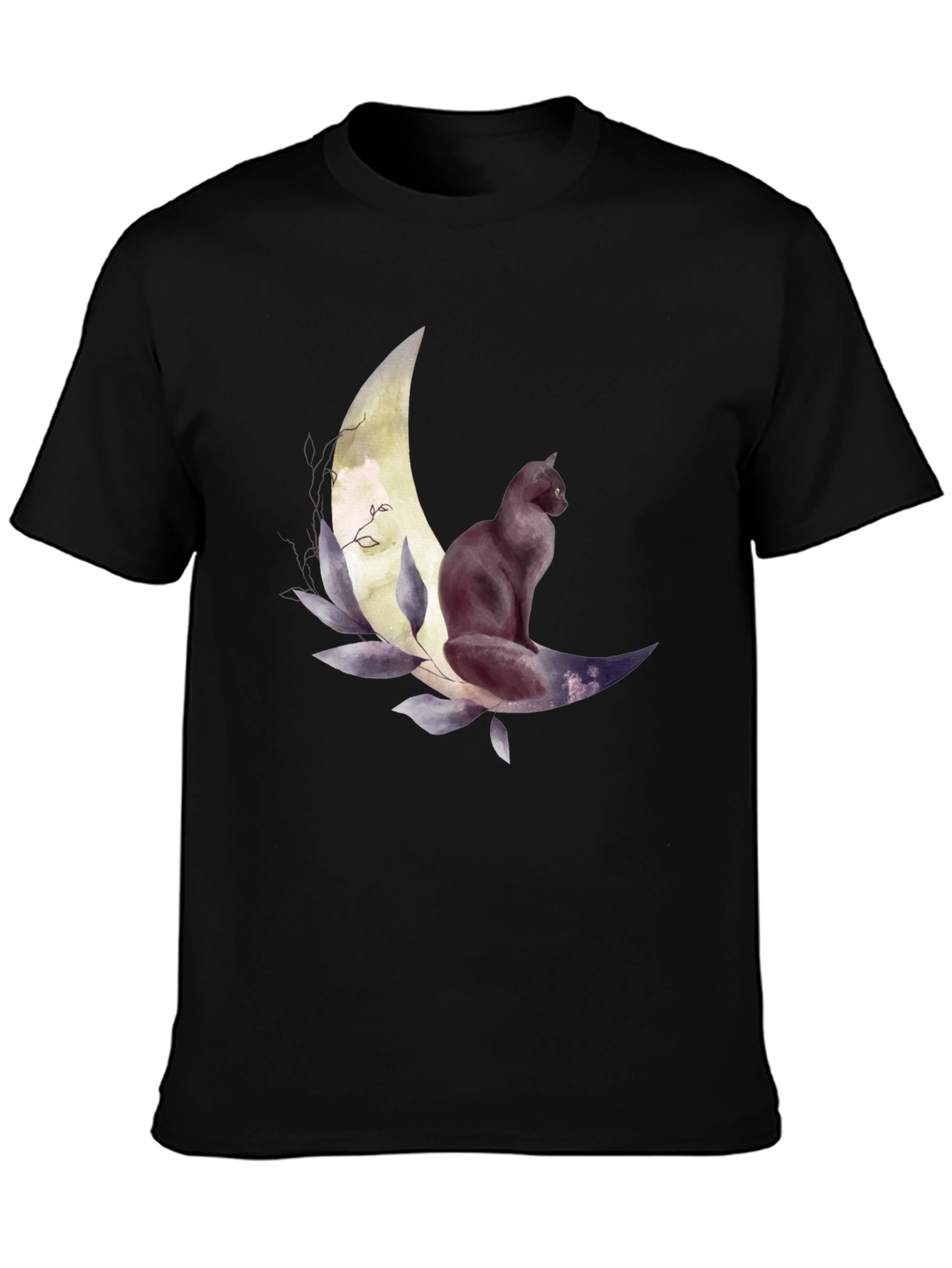 Black Cat Moon Graphic Tee - Stylish Unisex T-Shirt