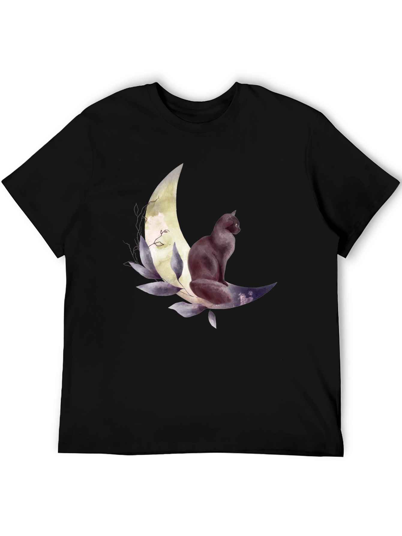 Black Cat Moon Graphic Tee - Stylish Unisex T-Shirt