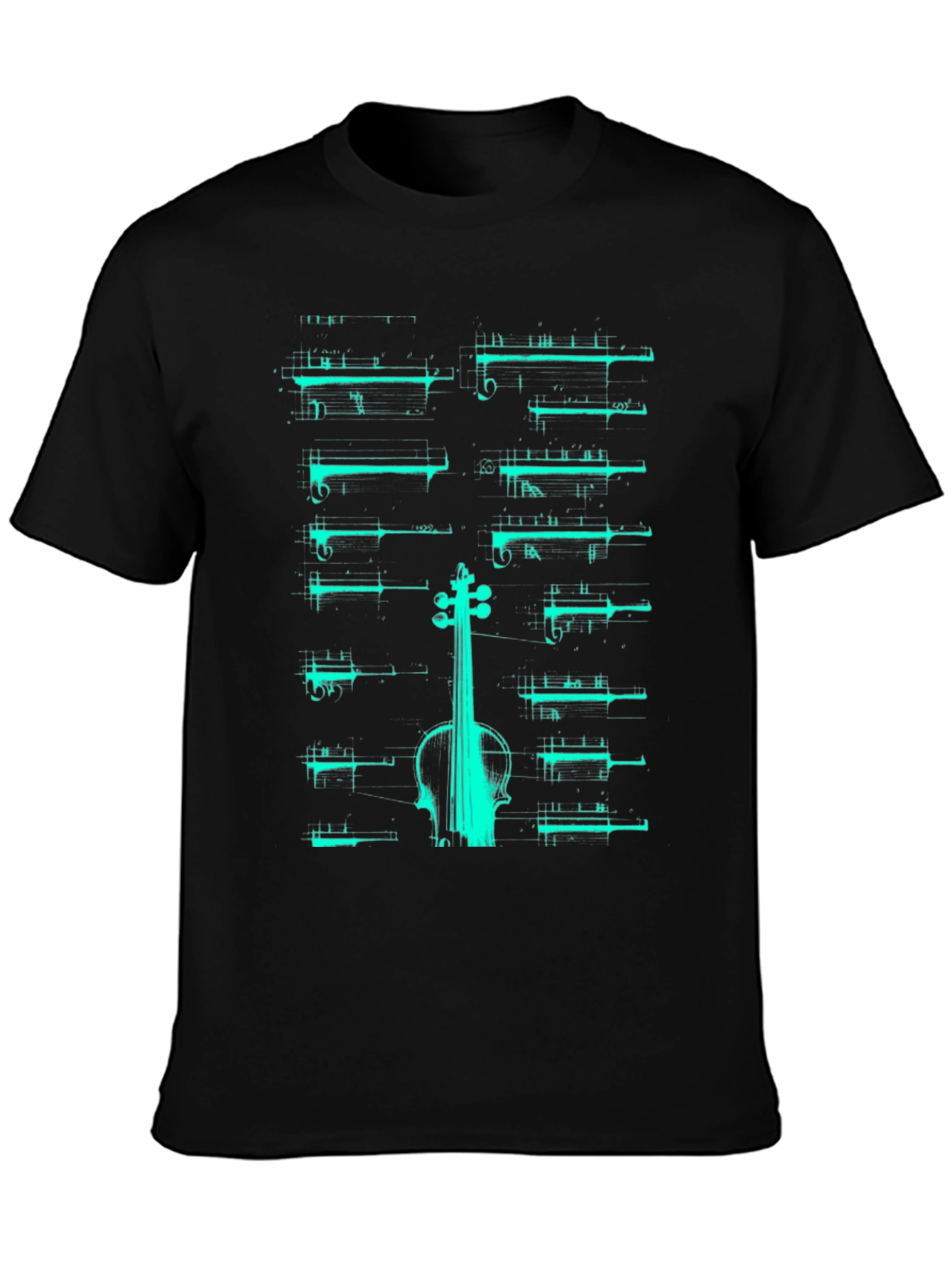 Musical T-Shirt - Violin & Sheet Music Design