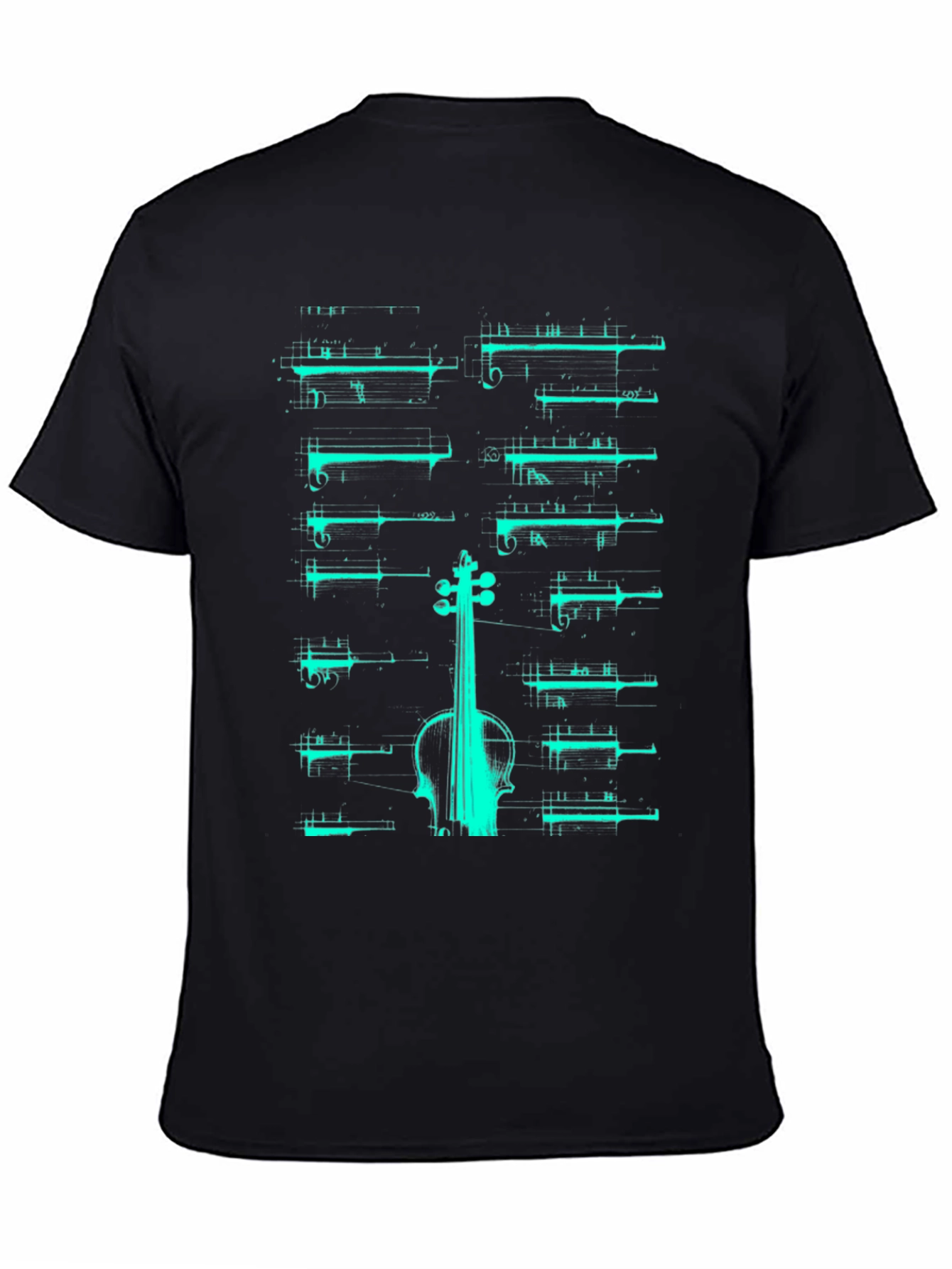 Musical T-Shirt - Violin & Sheet Music Design