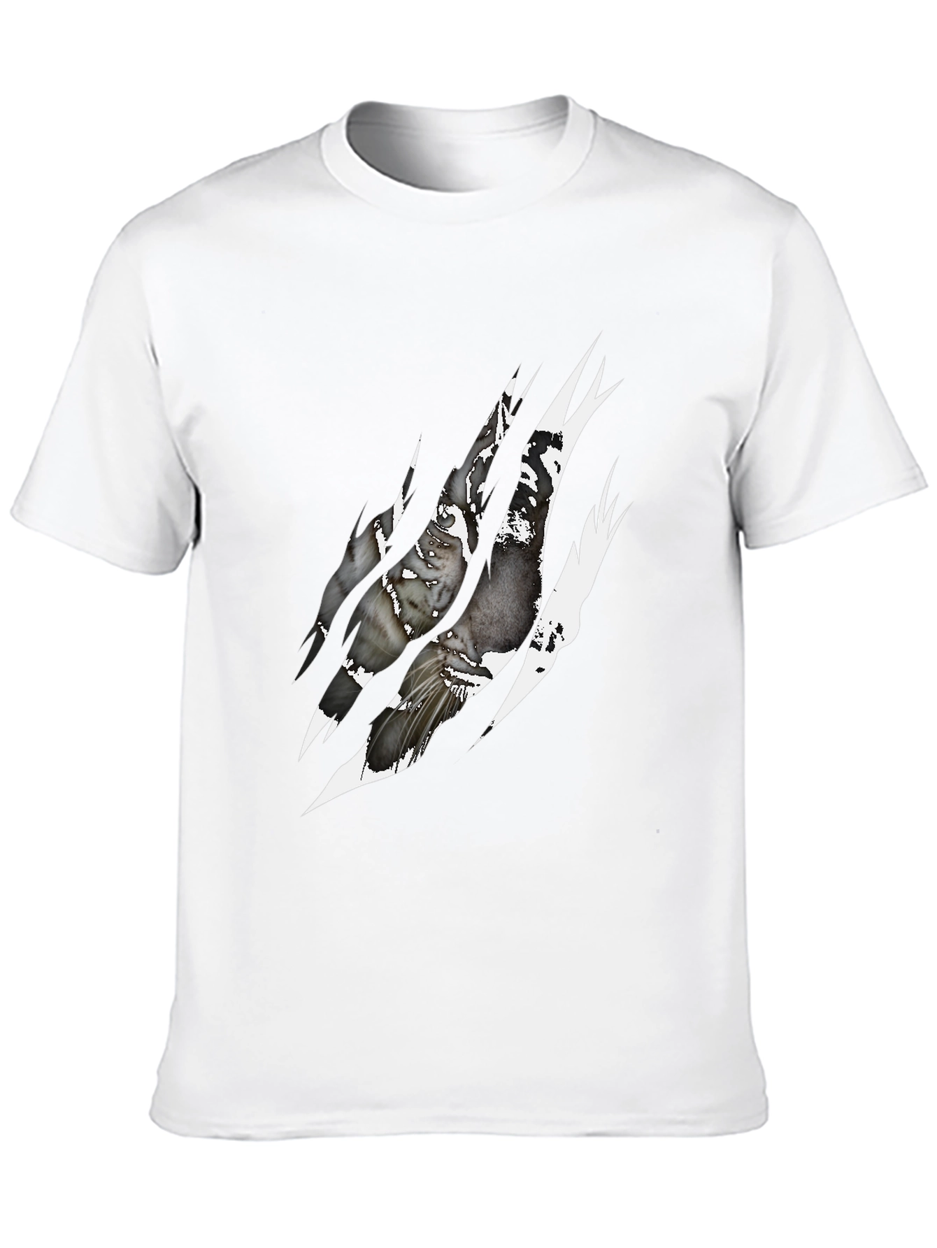 Ripped Claw Graphic Print Black T-Shirt