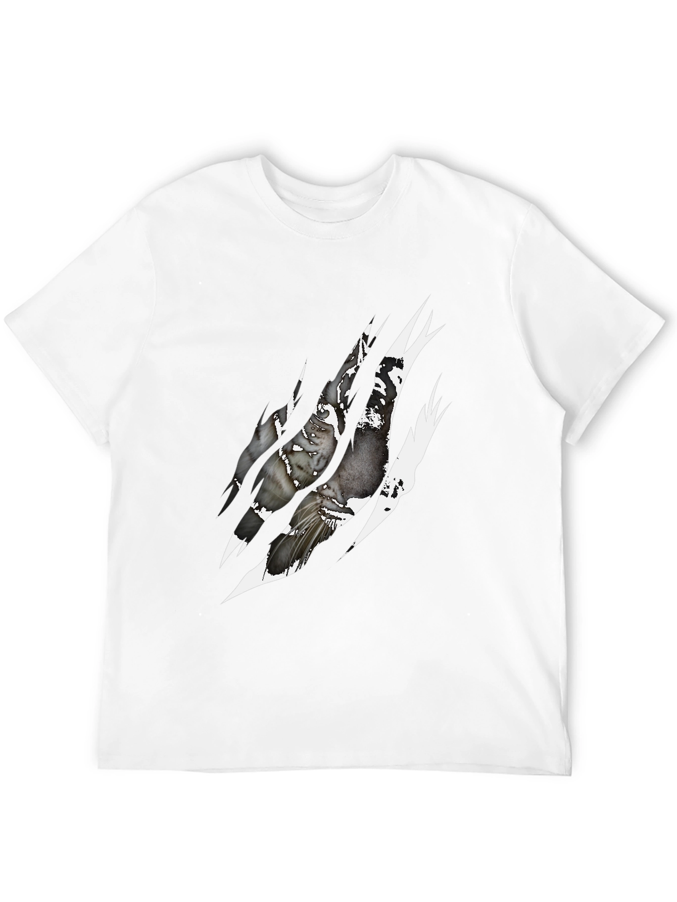 Ripped Claw Graphic Print Black T-Shirt