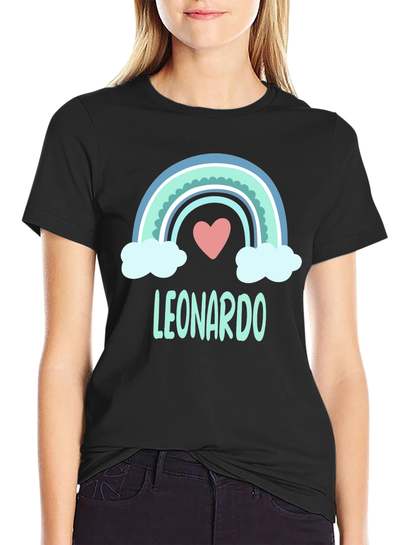 Leonardo Rainbow Heart Personalized T-Shirt