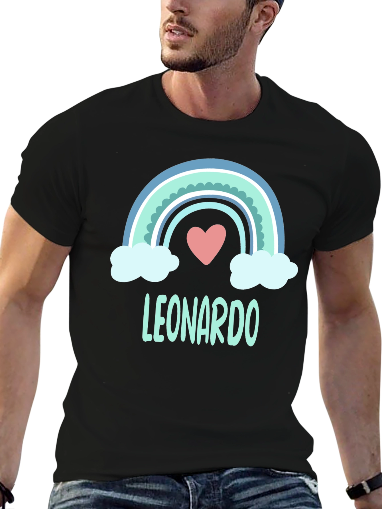 Leonardo Rainbow Heart Personalized T-Shirt