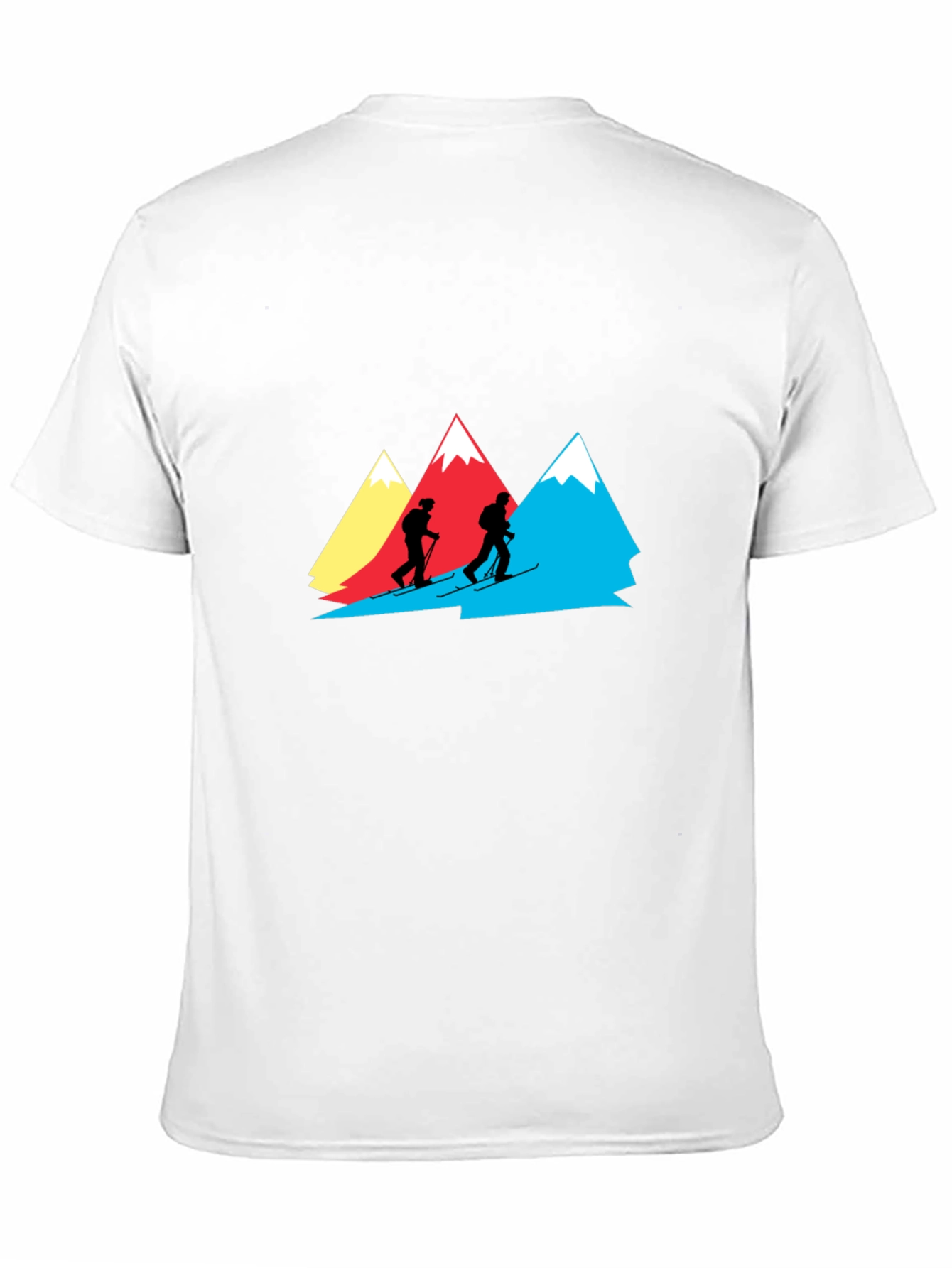 Mountain Skiers Graphic Tee - Black Cotton Shirt