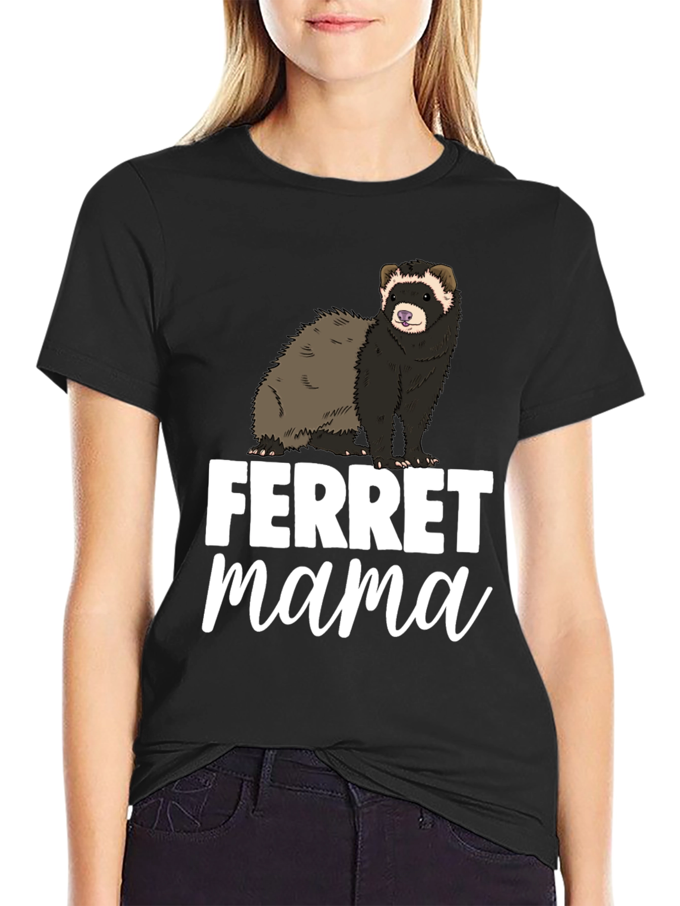 Ferret Mama Black Graphic Tee